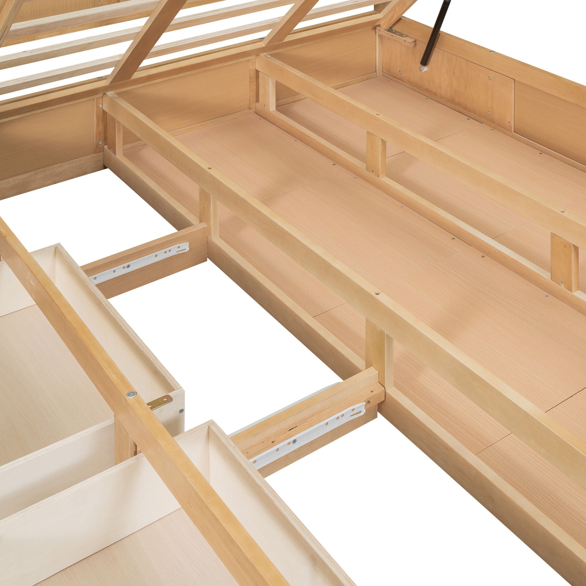 Platform Bed With Underneath Storage And 2 Drawers