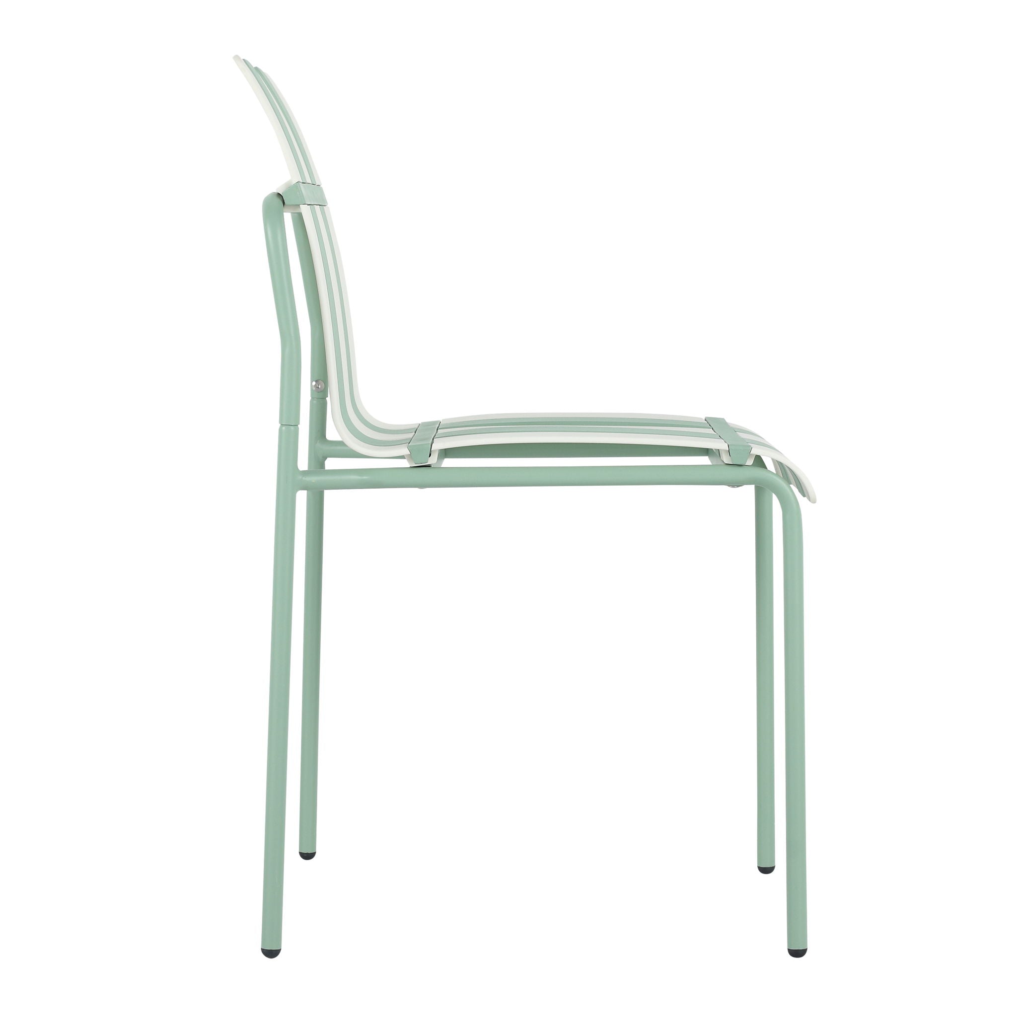 4 Piece Set Of Single Chairs With Modern Color Blocking Design, UV Resistant And Rust Proof - Haze Green / White