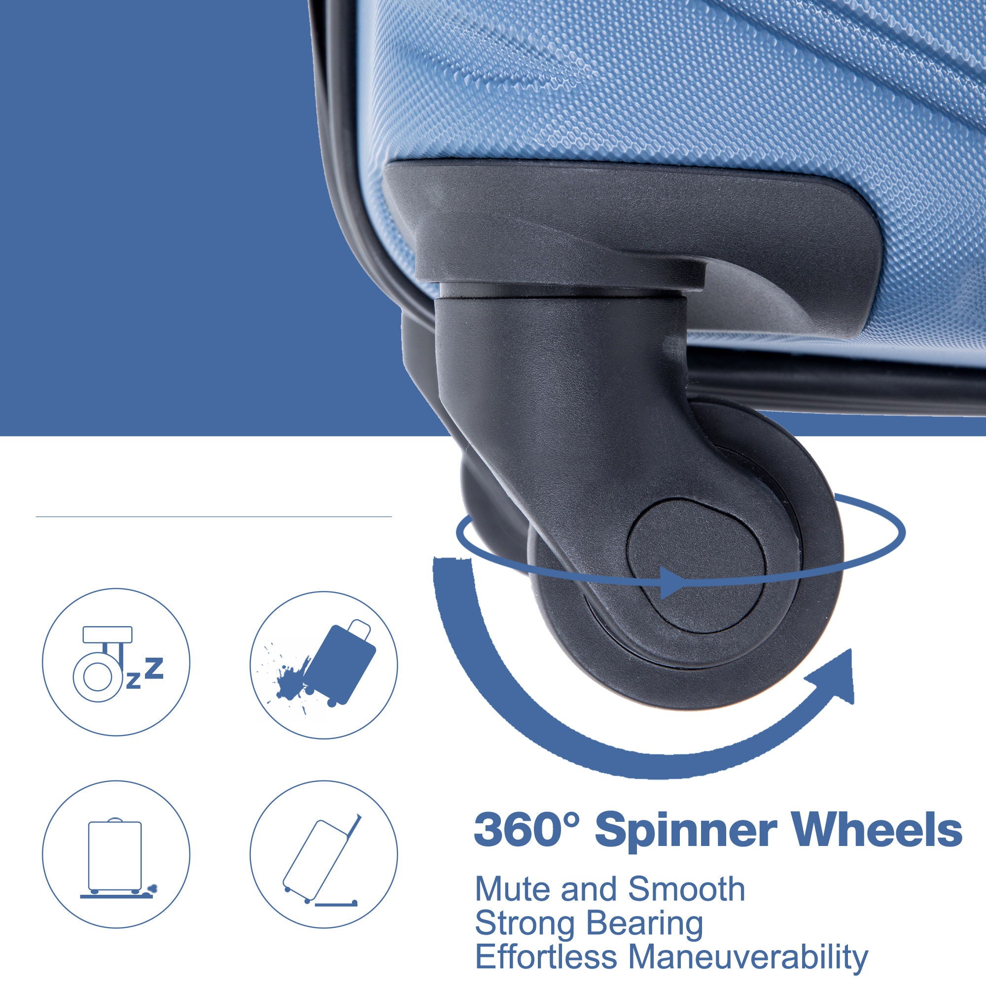 Luggage 4 Piece Lightweight Suitcase With Rotating Wheels With Tsa Lock,