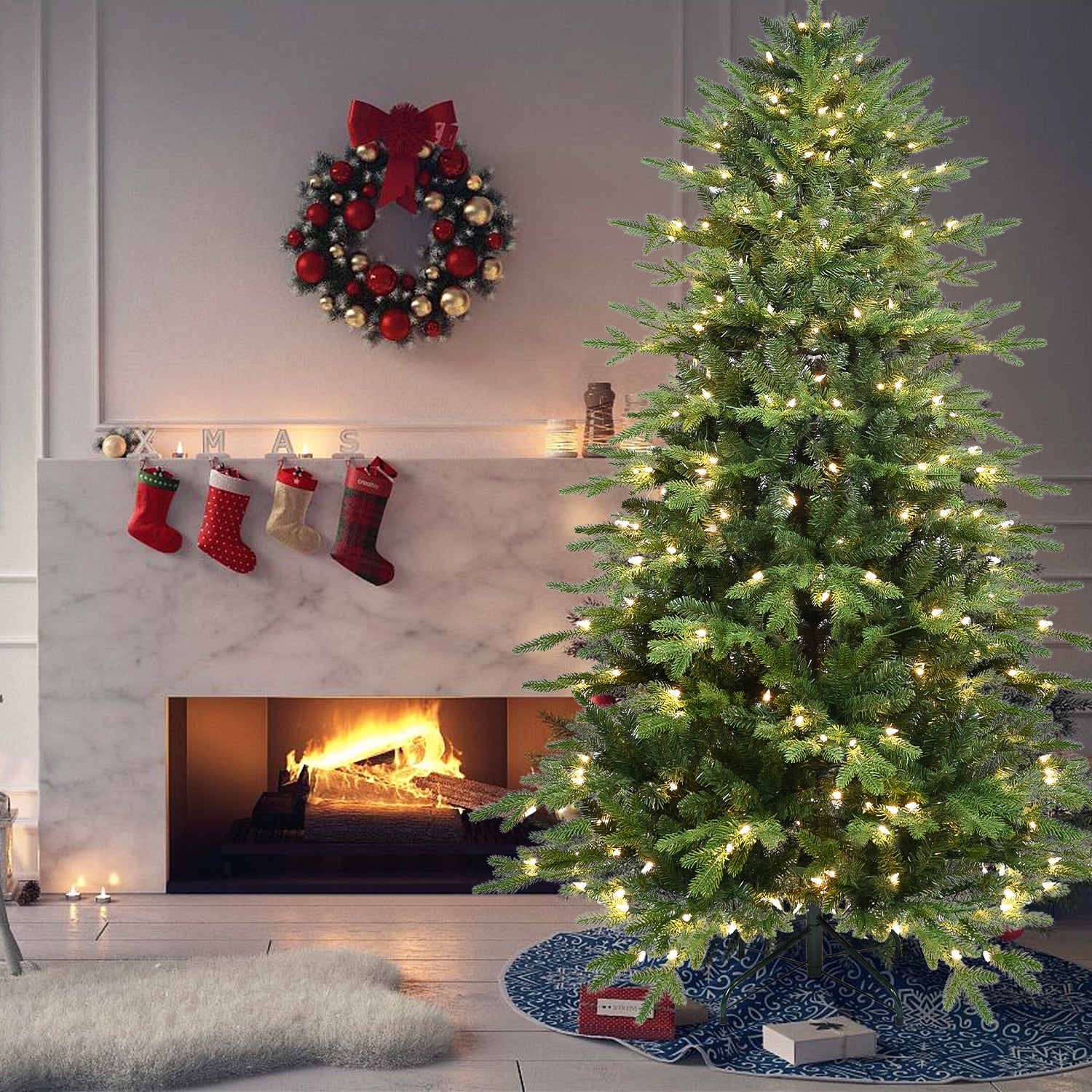 4-Foot-Pre-Lit-Evergreen-Christmas-Tree-with-150-Warm-White-UL-Lights-Christmas-Trees