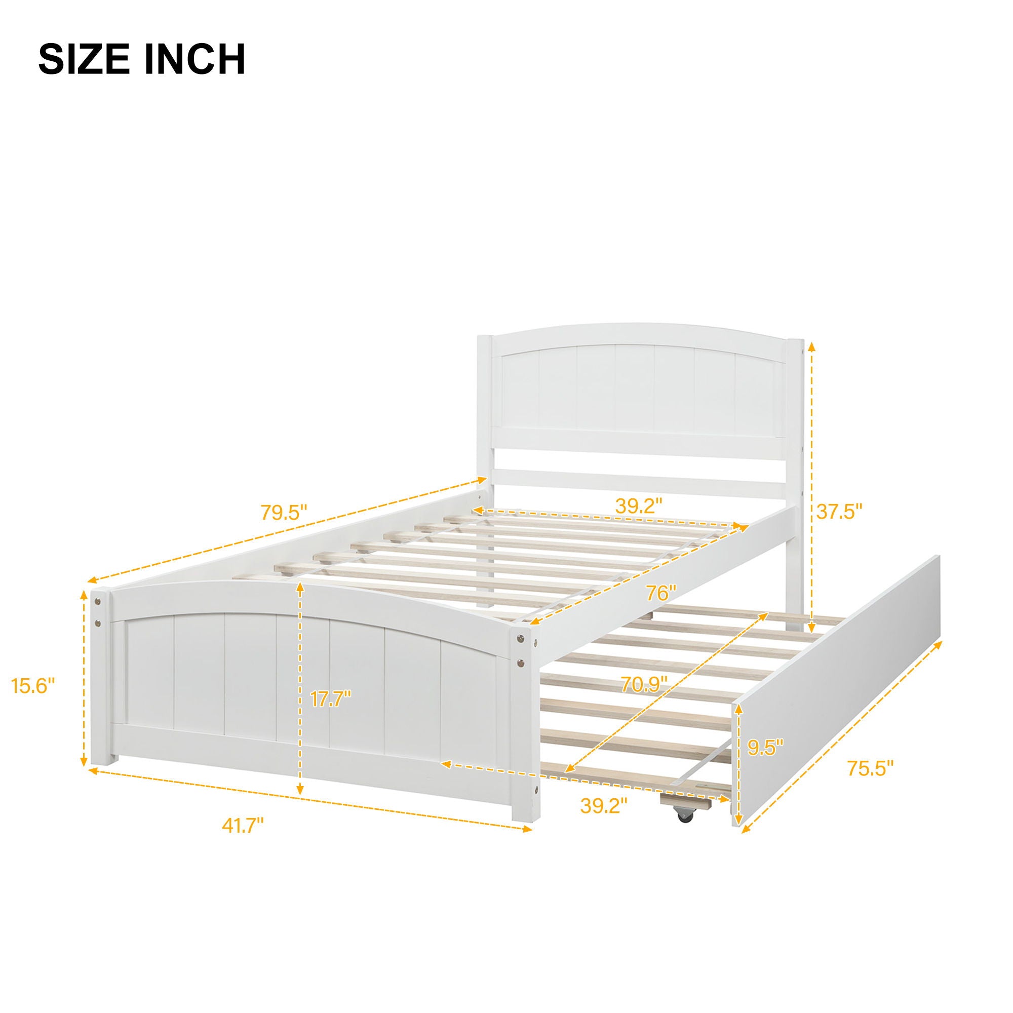 Platform Bed & Headboard, Footboard And Wood Slat Support