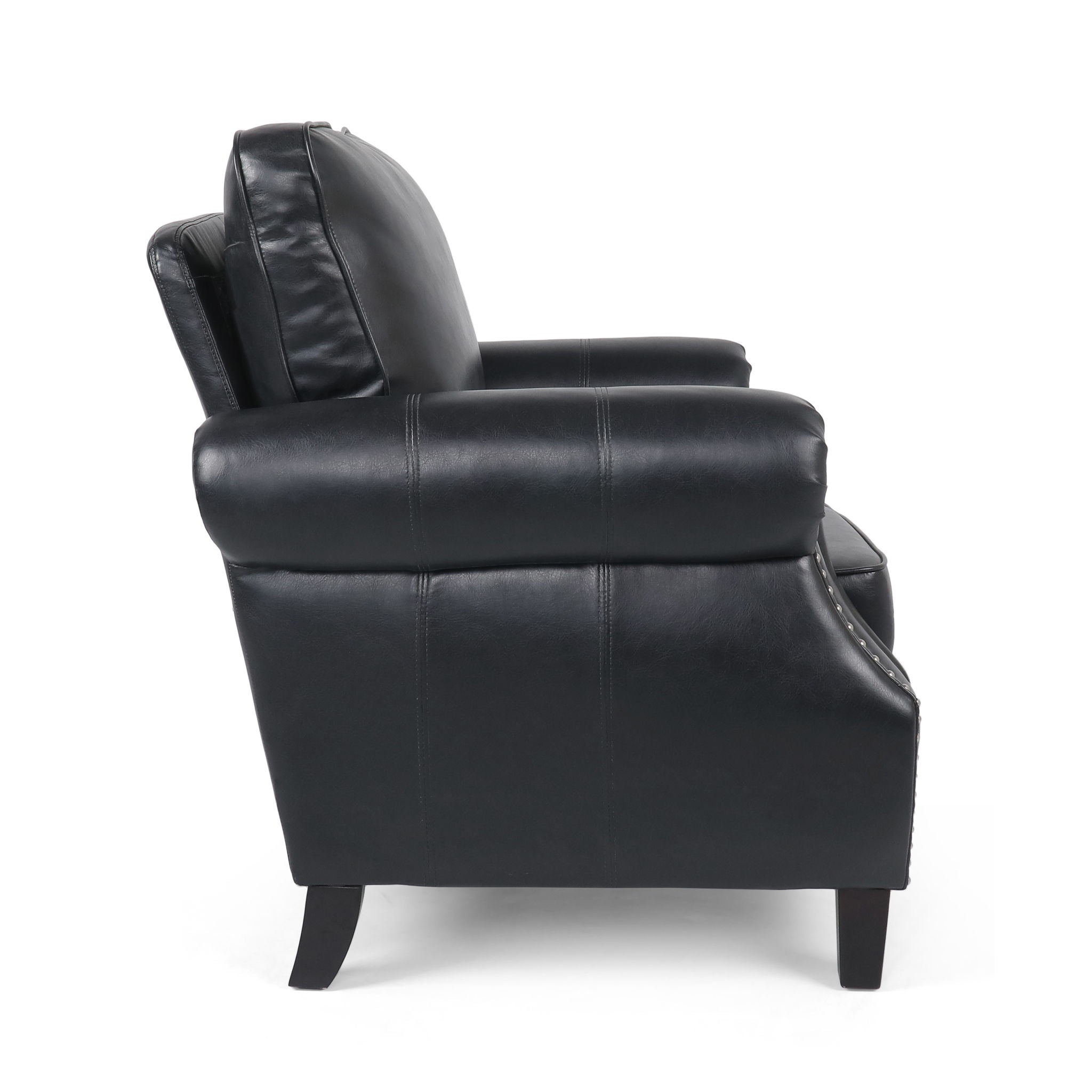 Contemporary Club Chair With Nailhead Trim And Rolled Armrests