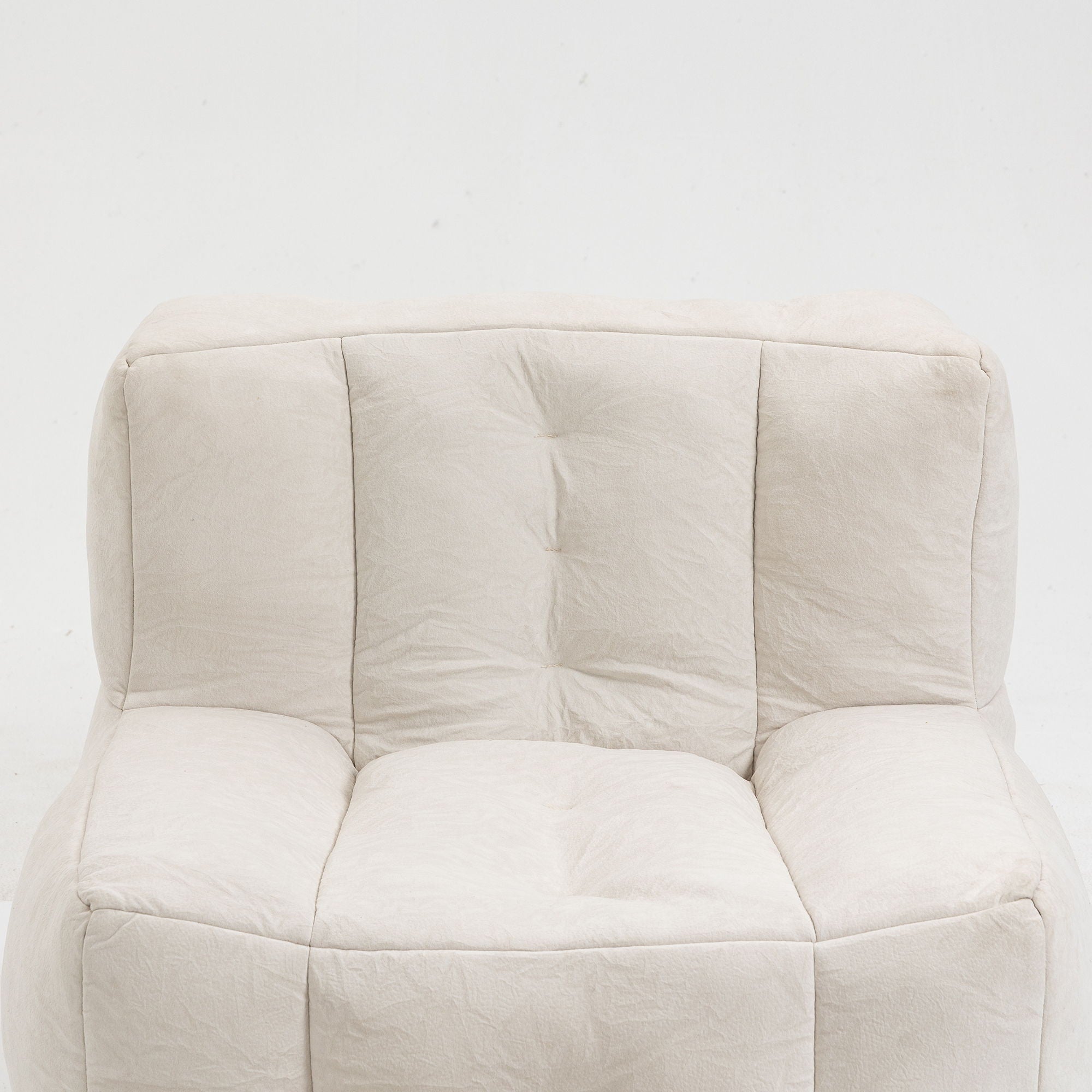 Modern Indoor Fluffy Bean Bag Chair With Memory Foam And Ottoman, Super Soft