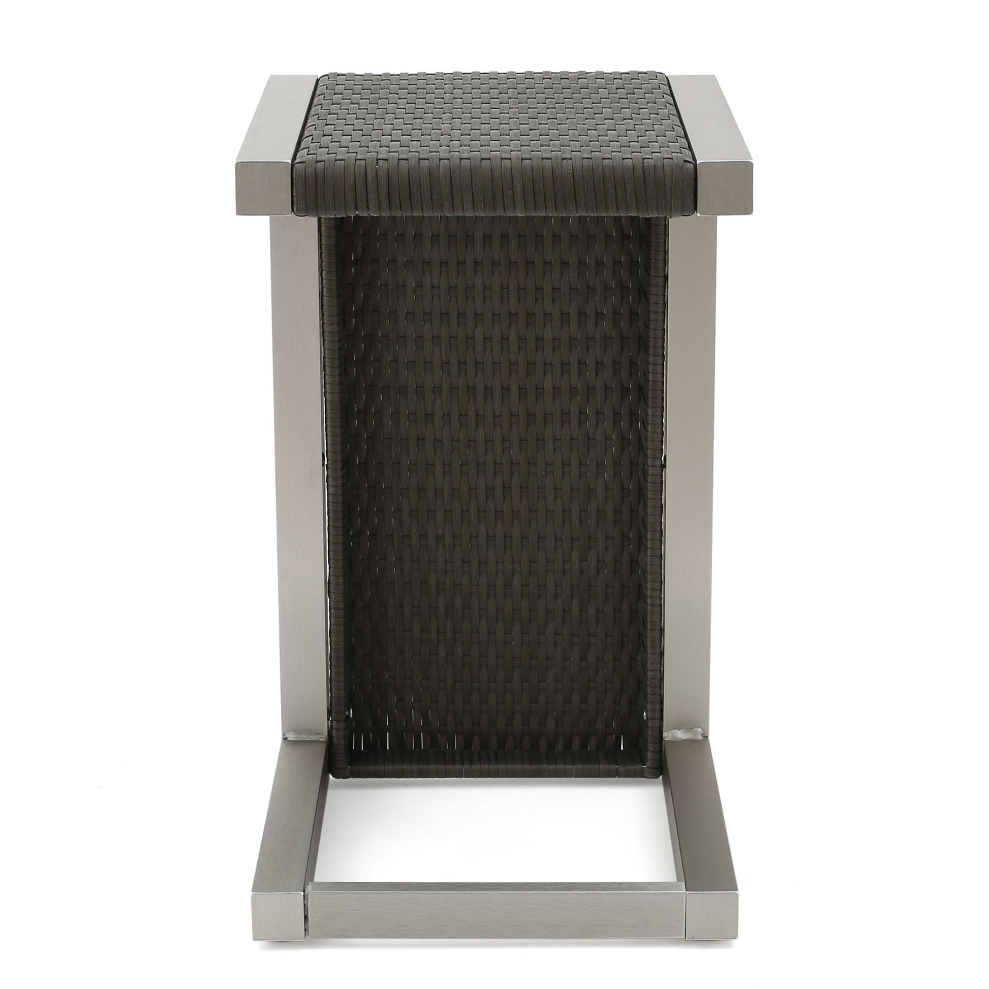 Cape - Coral Wicker C Shaped Table Modern DesignRattan And Aluminum Frame - Brown - Best Buy Furniture