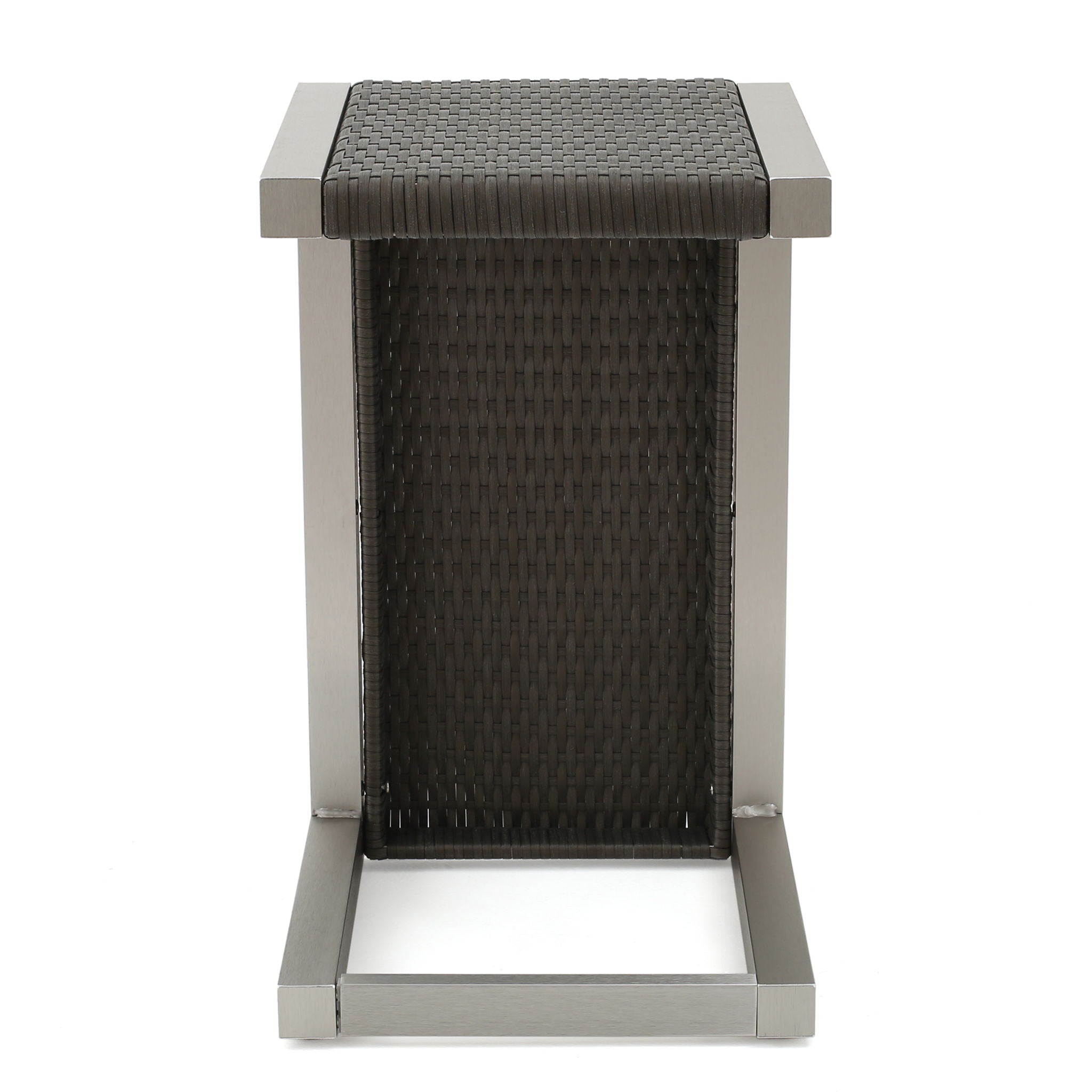 Cape - Coral Wicker C Shaped Table Modern DesignRattan And Aluminum Frame - Brown - Best Buy Furniture