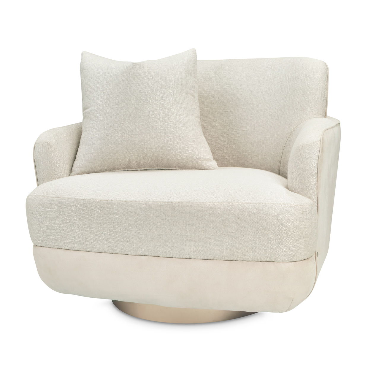 Aurora - Swivel Accent Chair - Linen/Moonlight