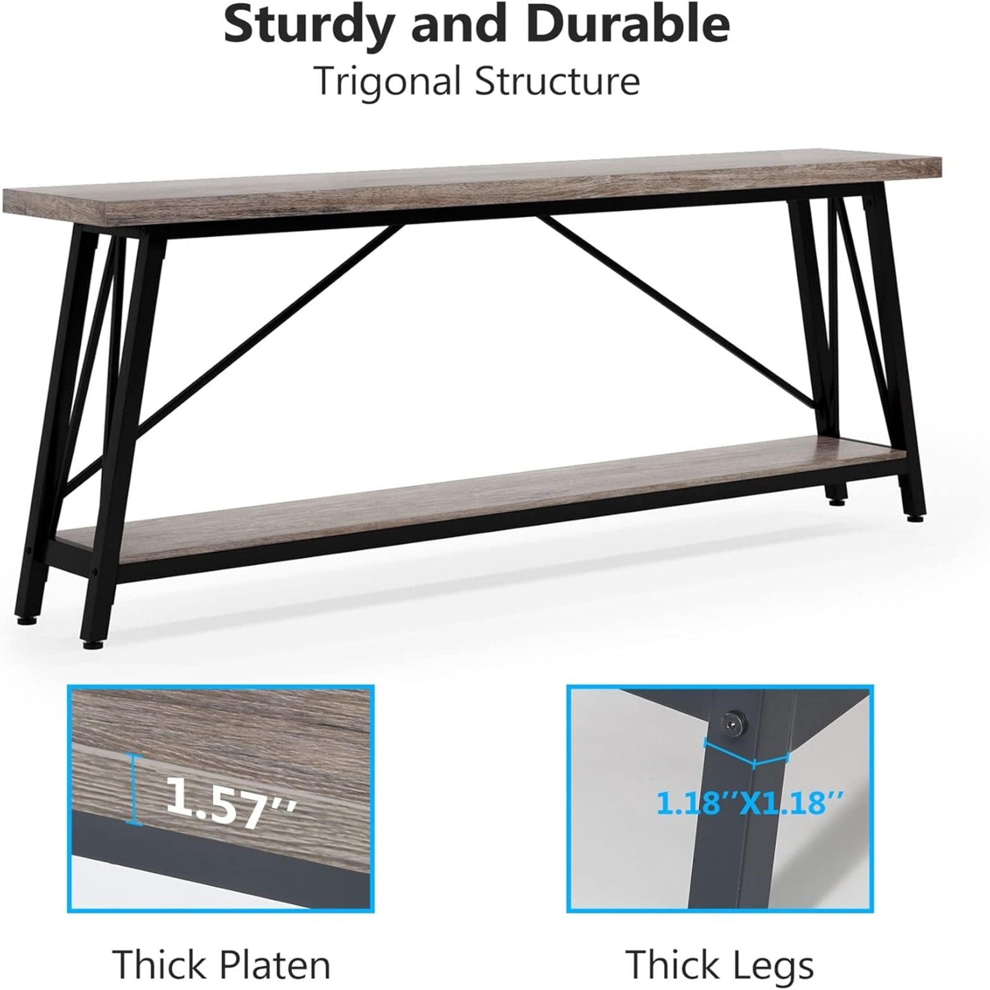 Sofa Table With Frame Extra Long Entryway Console