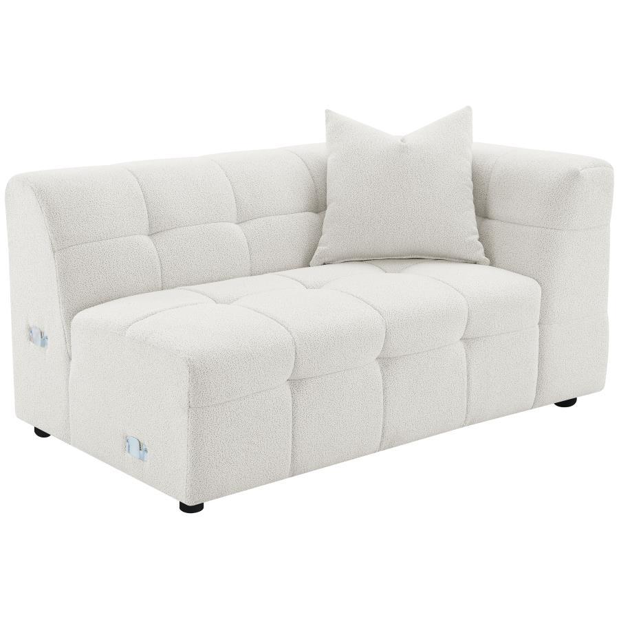 Everly - Boucle Upholstered Extra Long Sofa - White