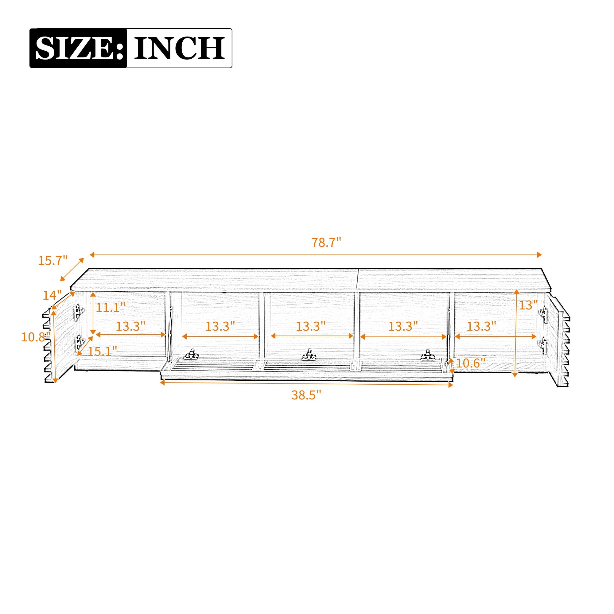 TV Stand For TVs, Entertainment Center With Cable Management And Soft Closing Hinges - Walnut
