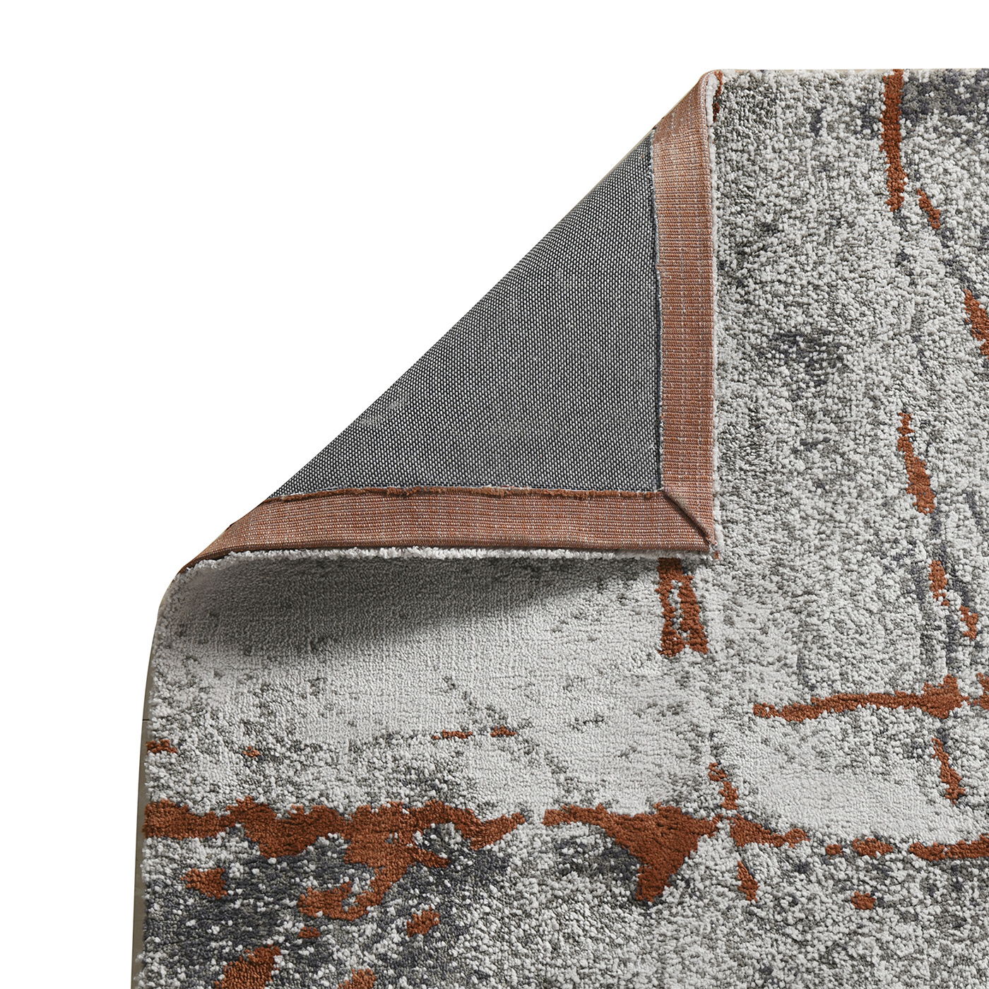 Quarry - 5.25' X 6.5' Abstract Area Rug - Gray / Orange - Best Buy Furniture