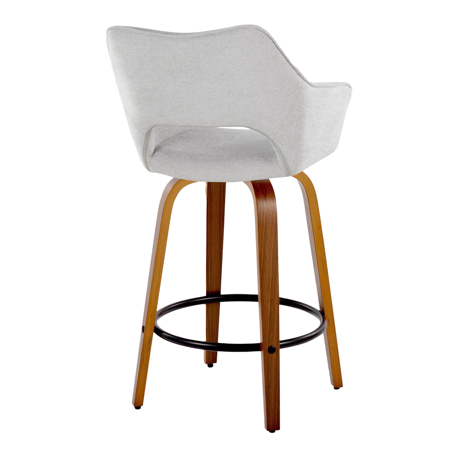 Mustang - Contemporary Fixed Height Counter Stool With Swivel With Round Footrest (Set of 2) - Best Buy Furniture