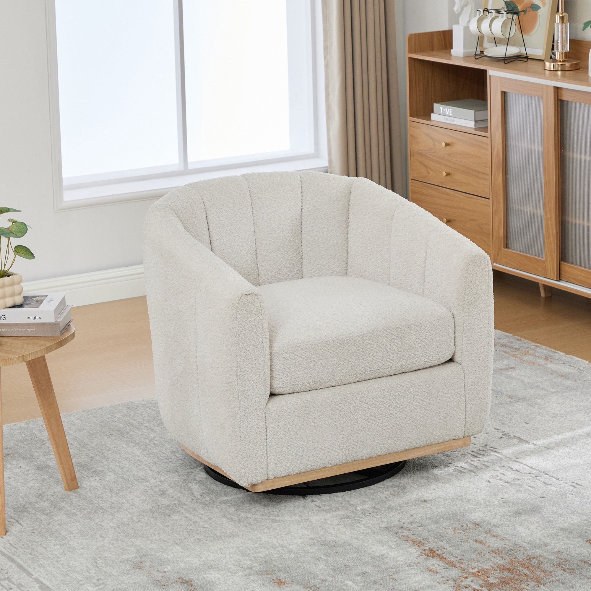 360° Swivel Upholstered Barrel Chair