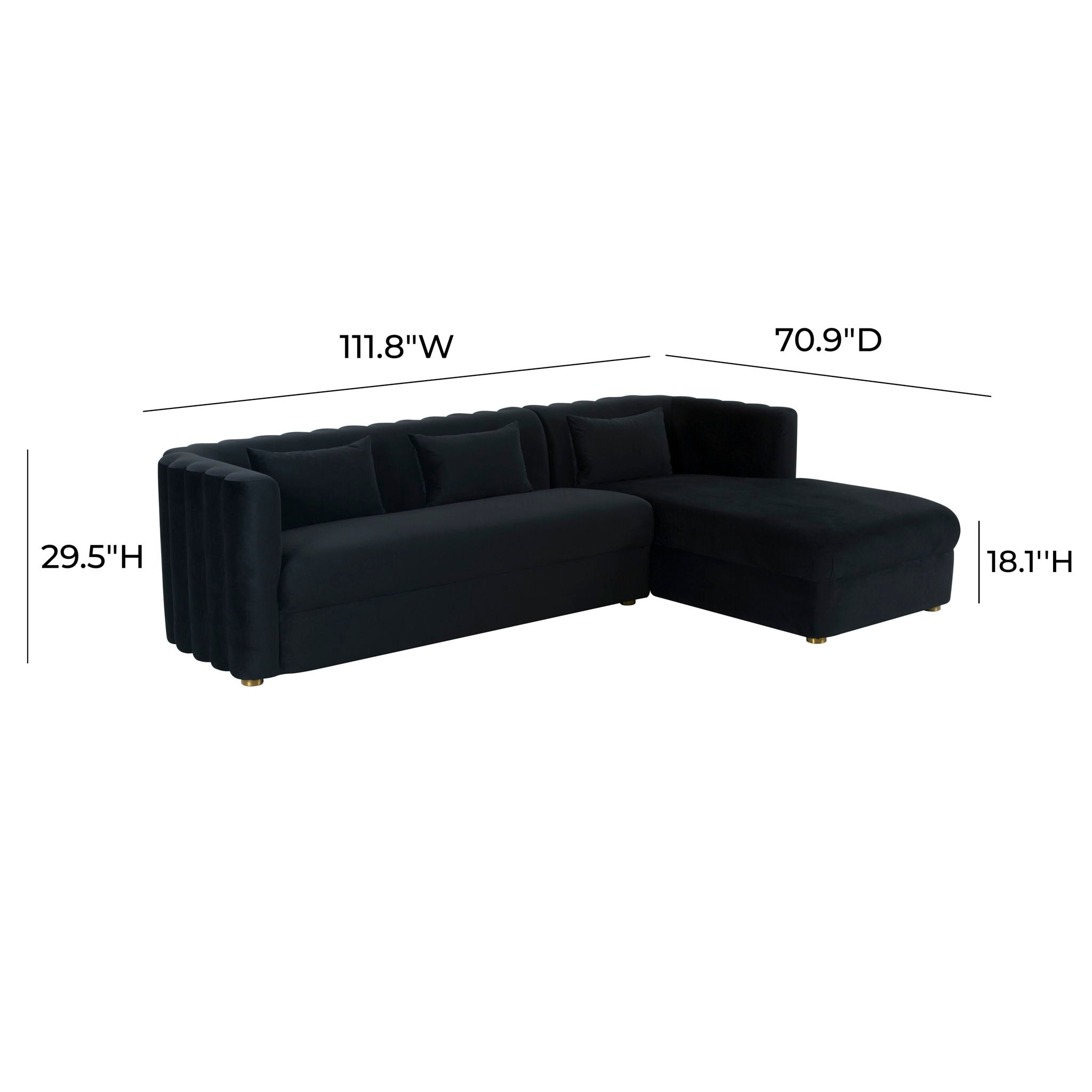 Callie - Velvet Sectional - RAF