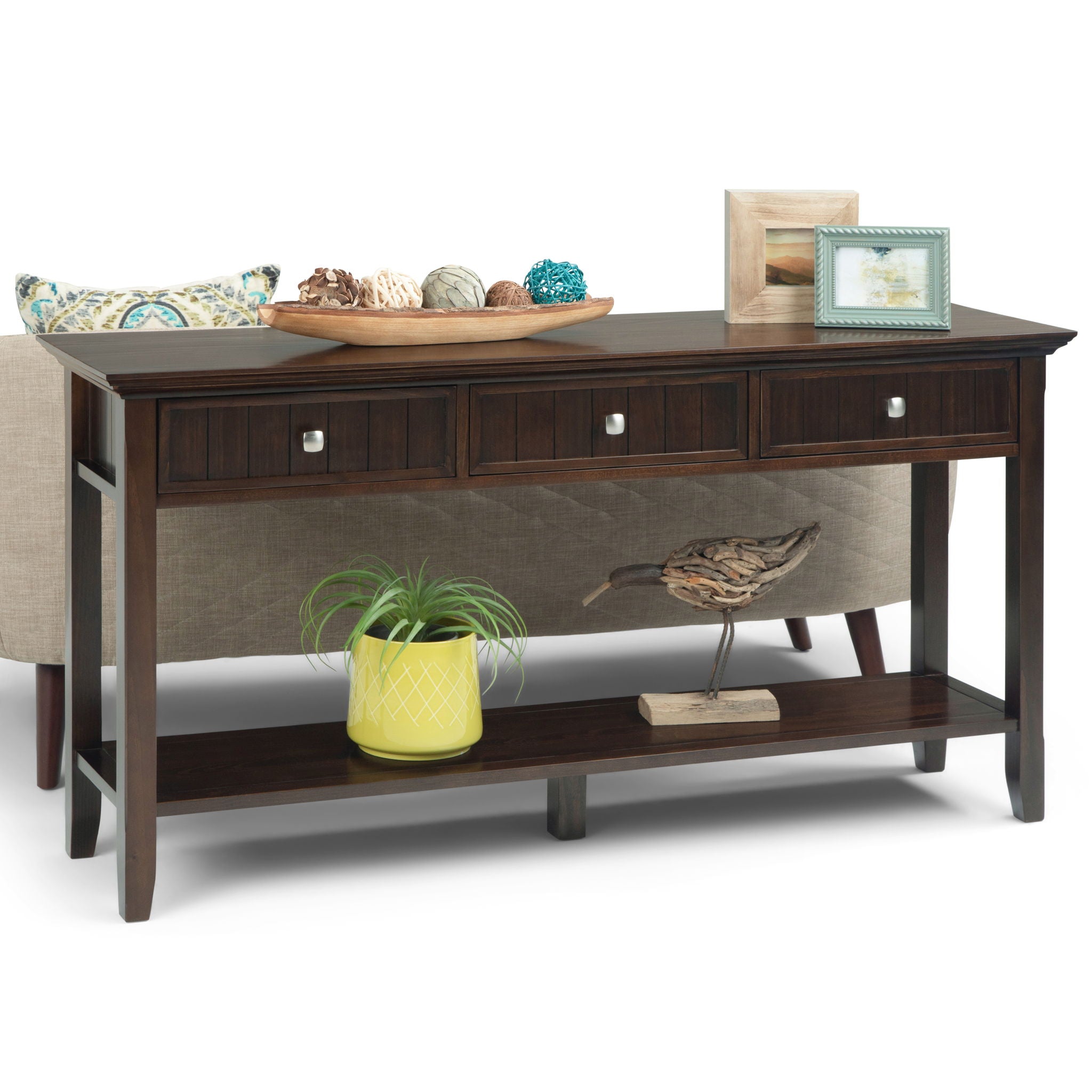 Acadian - Wide Console Sofa Table - Brunette Brown - Best Buy Furniture