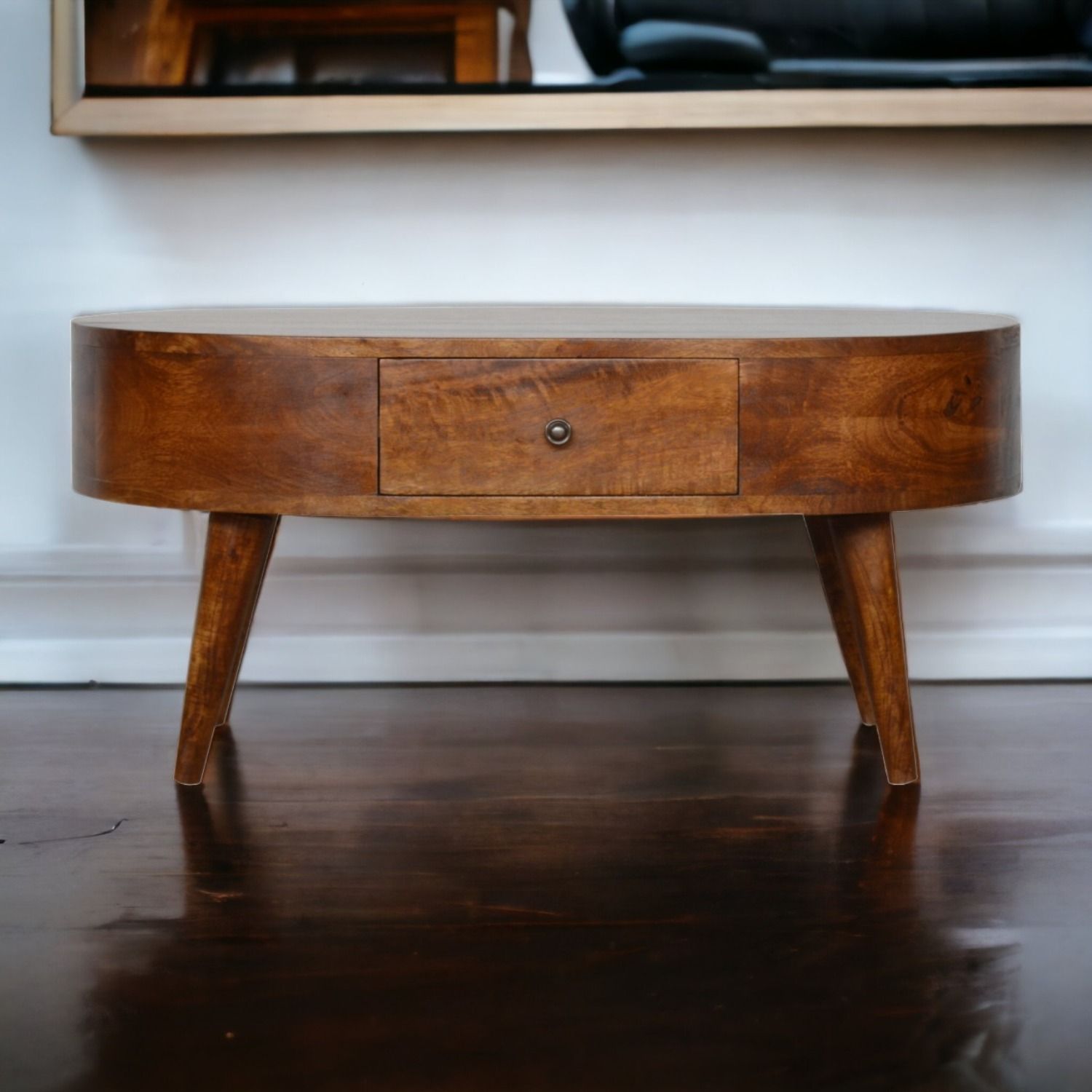 Rounded Wood Table - Best Buy Furniture