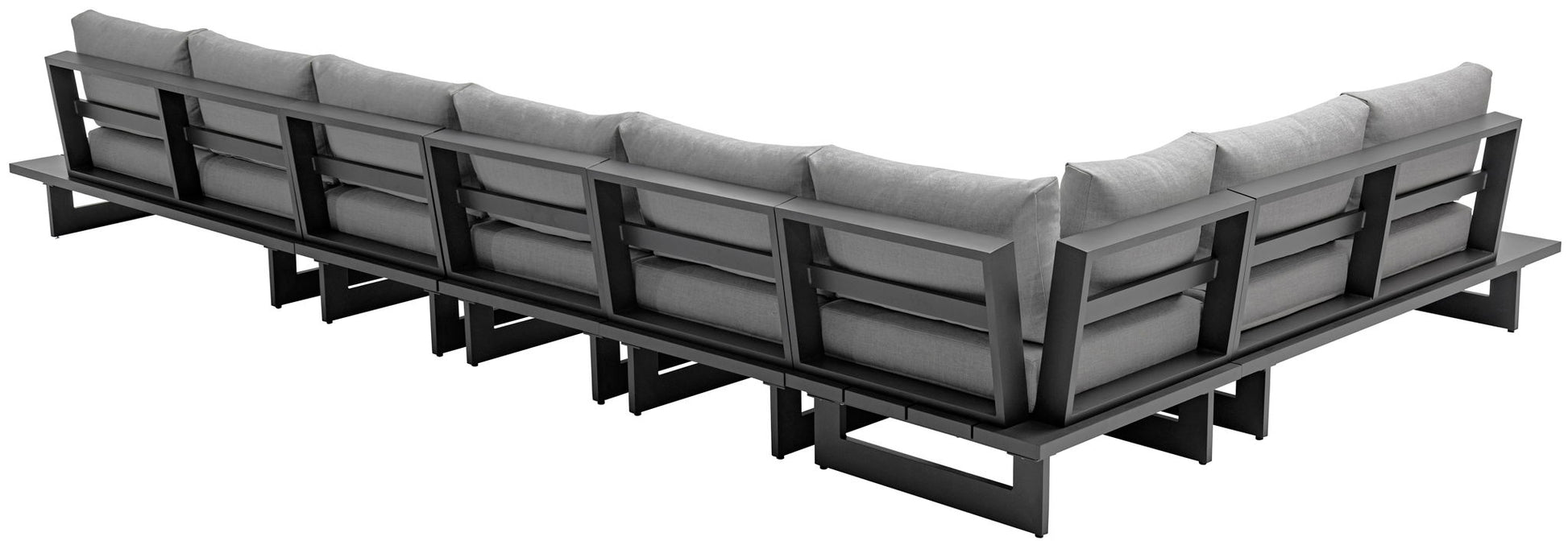 Maldives - 6 Piece Water Resistant Outdoor Patio Modular Sectional With Gray Base - Best Buy Furniture