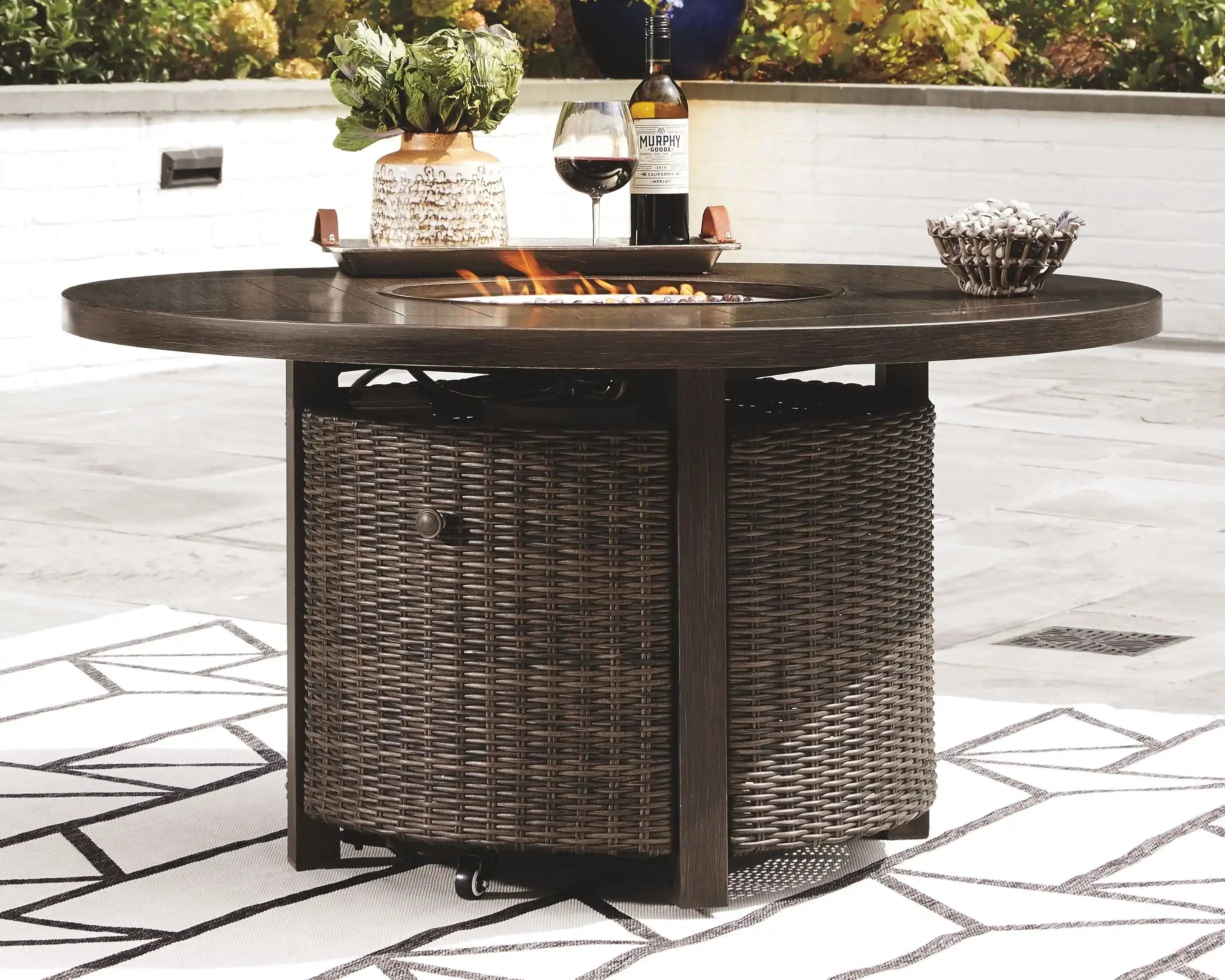 Paradise Trail - Medium Brown - 5 Pc. - Conversation Set with 4 Swivel Lounge Chairs