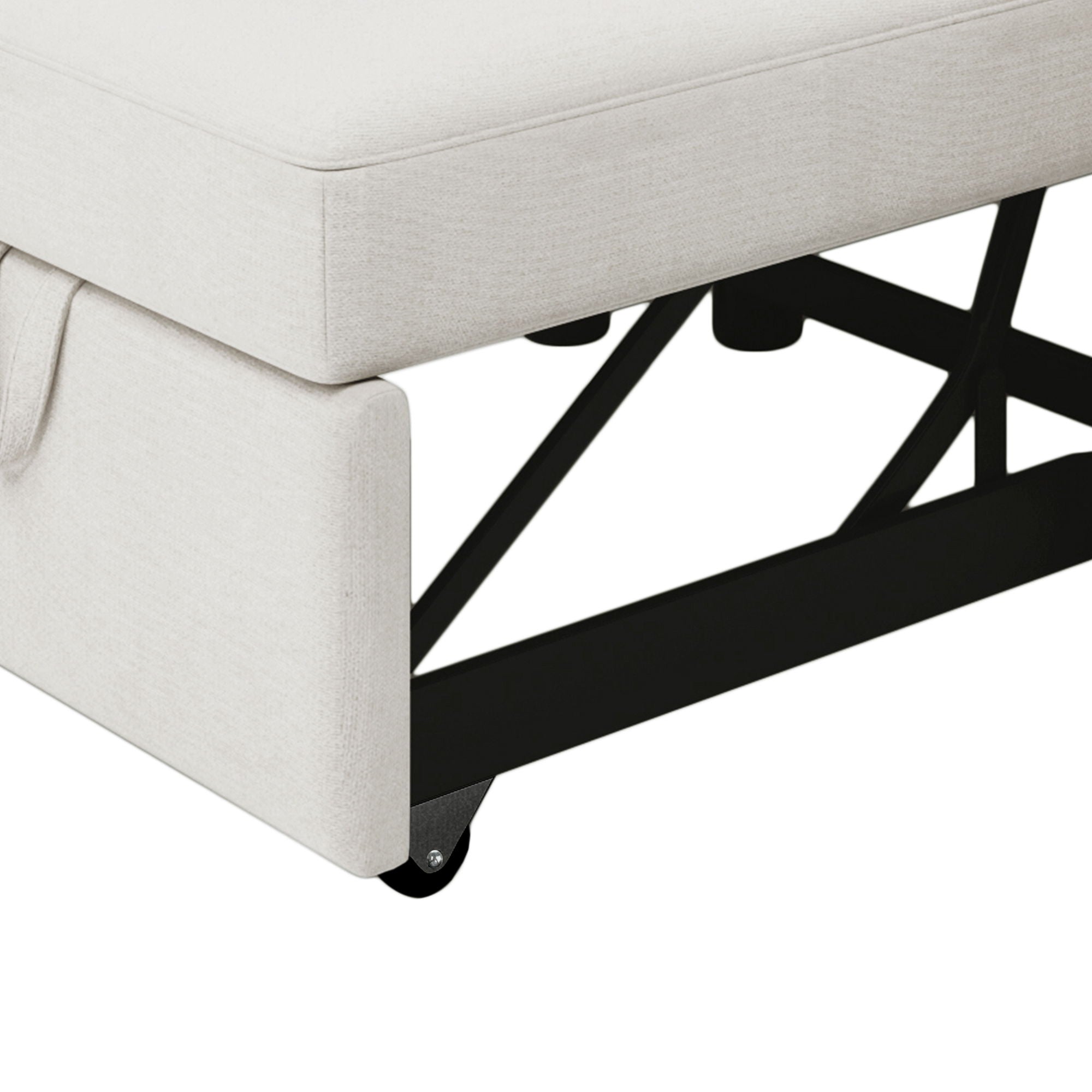 Modern 3 In 1 Convertible Sleeper Chair Bed, Linen Upholstery, Adjustable Backrest