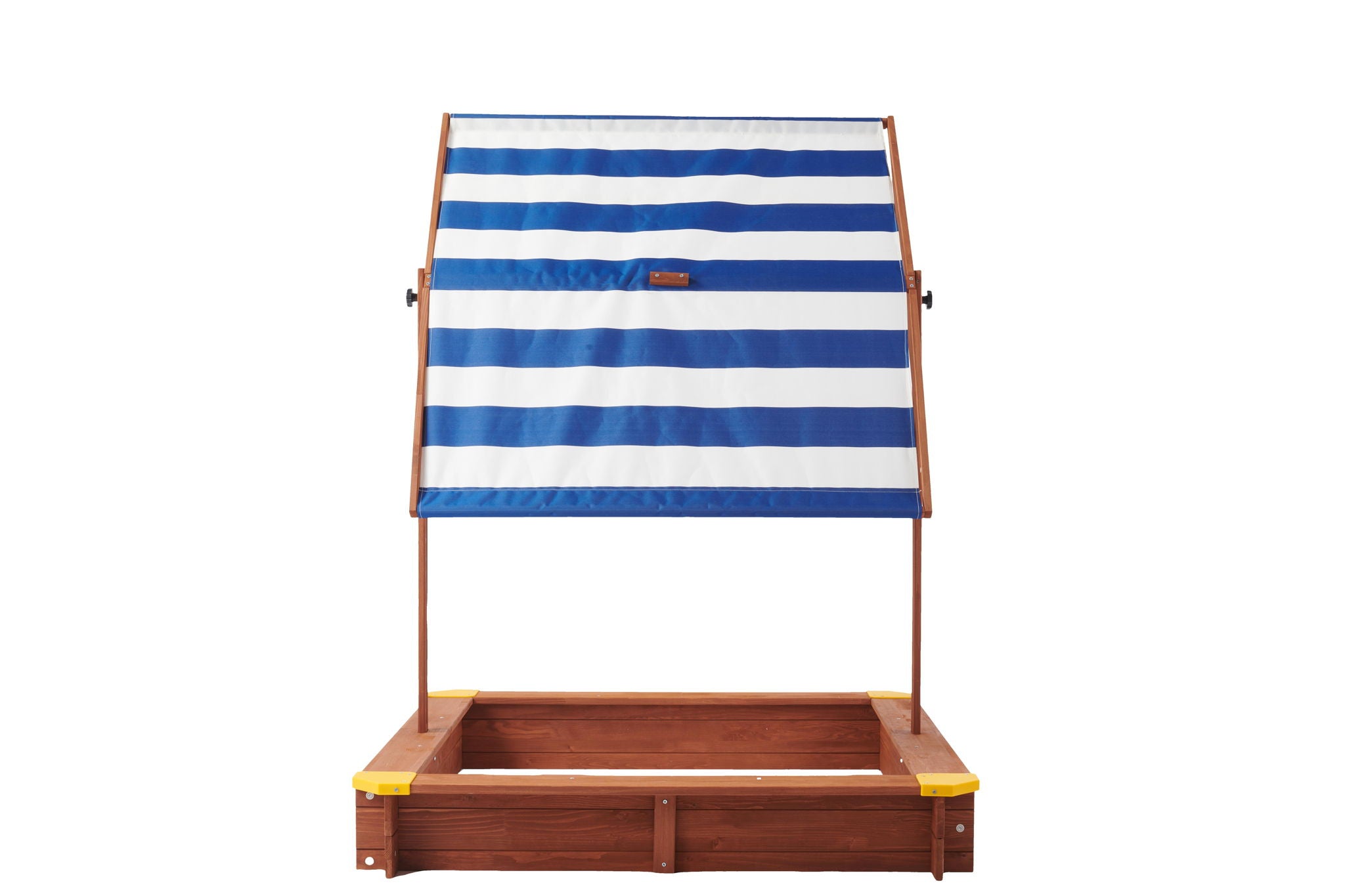 Kids Sandbox With Cover, Sand Box With Adjustable Canopy, Large Outdoor Cedar Sandpit For Backyard Play - Reddish Brown