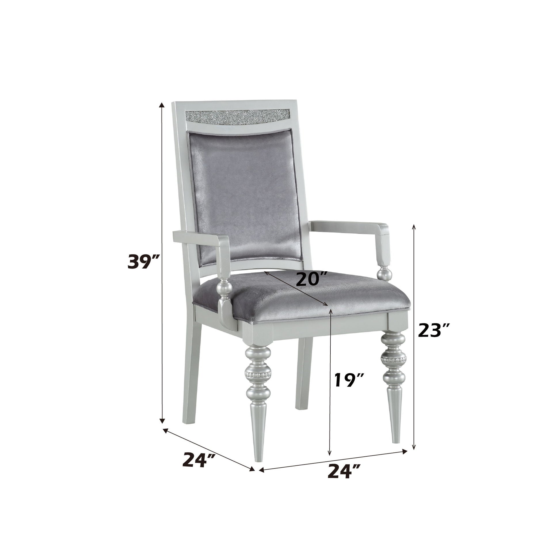 Maverick - Arm Chair (Set of 2) - Silver - Best Buy Furniture