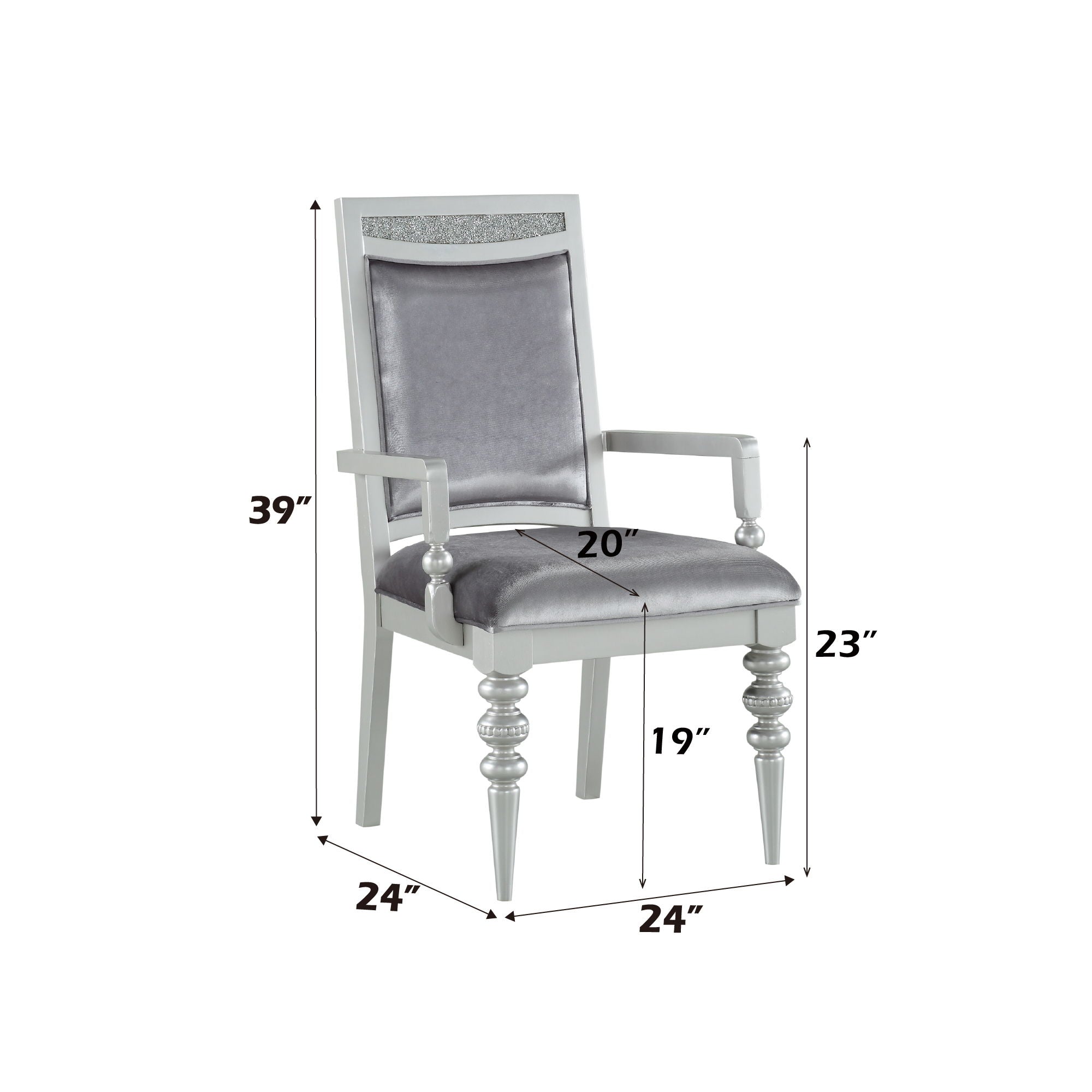 Maverick - Arm Chair (Set of 2) - Silver - Best Buy Furniture