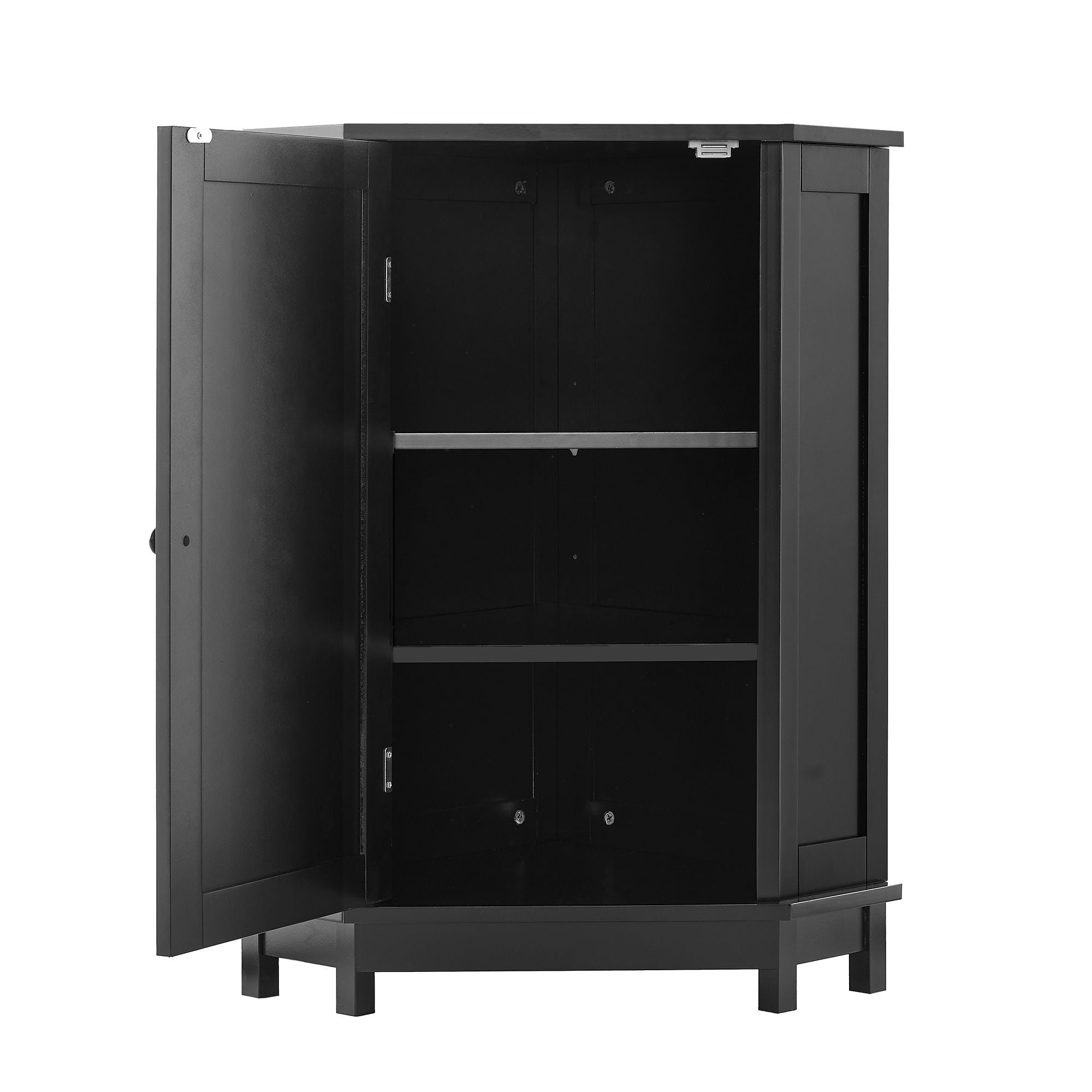 Bathroom Cabinet Triangle Corner Storage Cabinet With Adjustable Shelf Modern Style