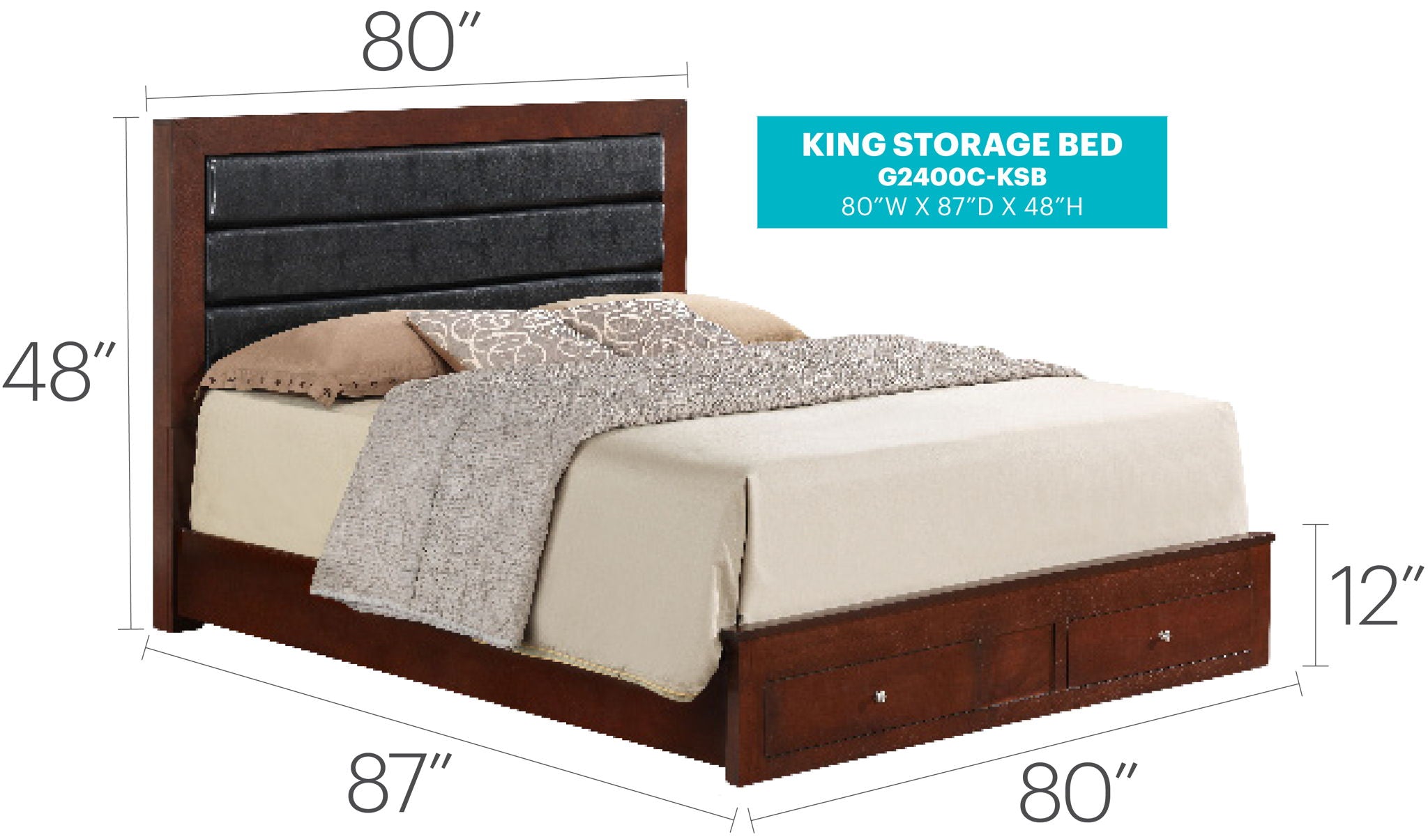 Elegant Storage Bed For Cozy Spaces