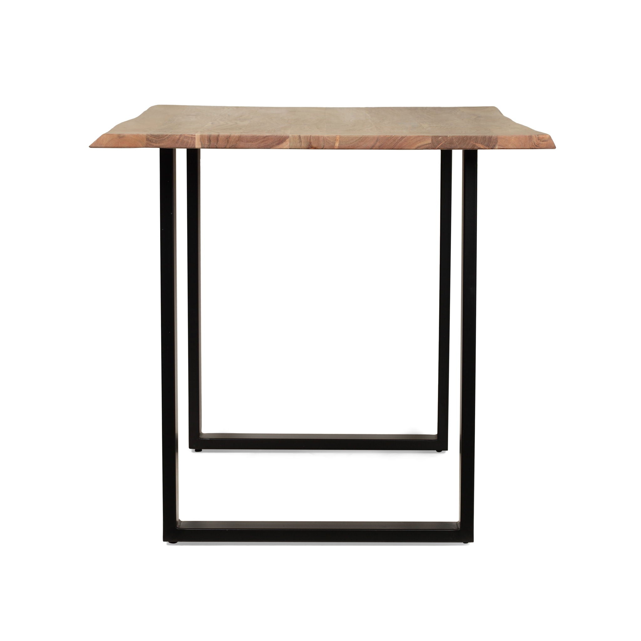 Dining Table With Top And Iron Frame - Natural / Black
