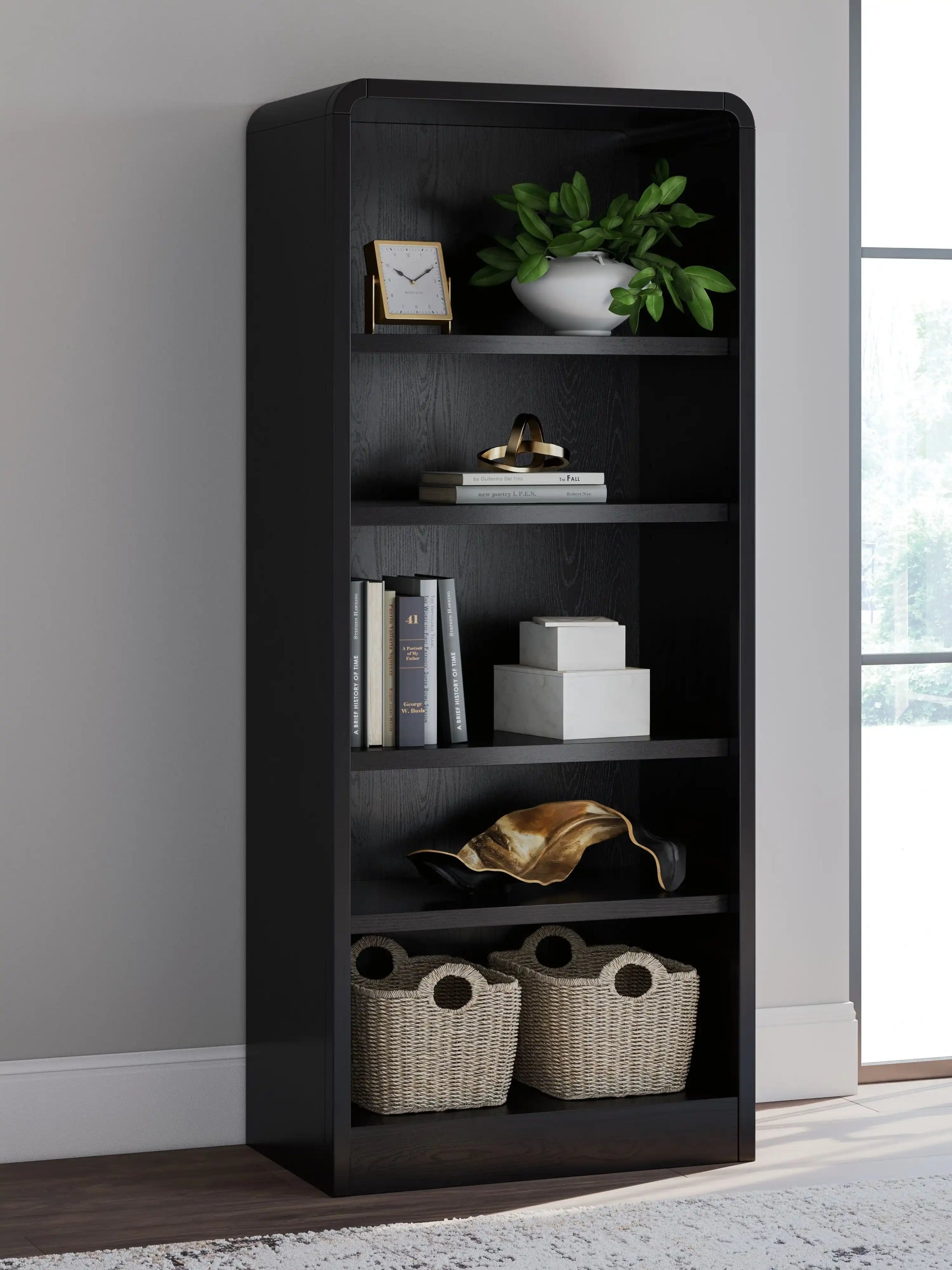 Rowanbeck - Large Bookcase - Black - Best Buy Furniture