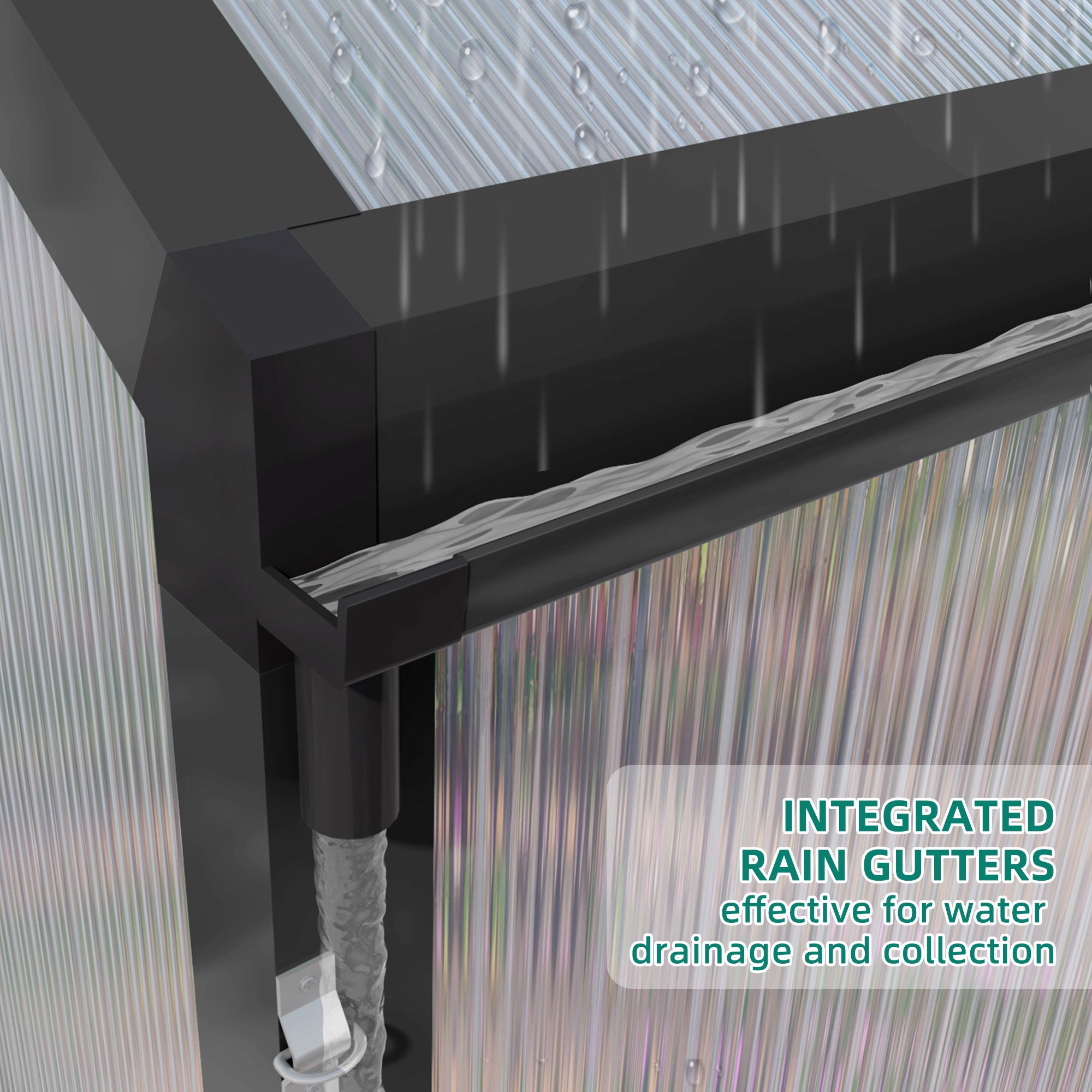 Gain Height Windproof Greenhouse All Season Outdoor Garden Shelter