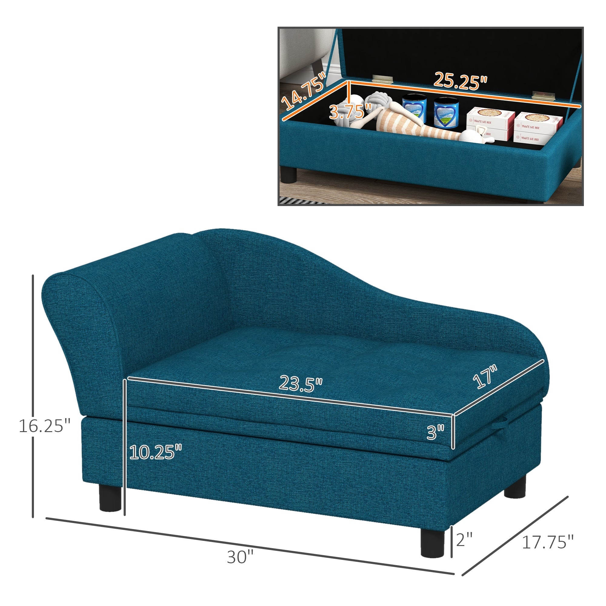 PawHut Elevated Pet Sofa Bed for Small and Medium Dogs