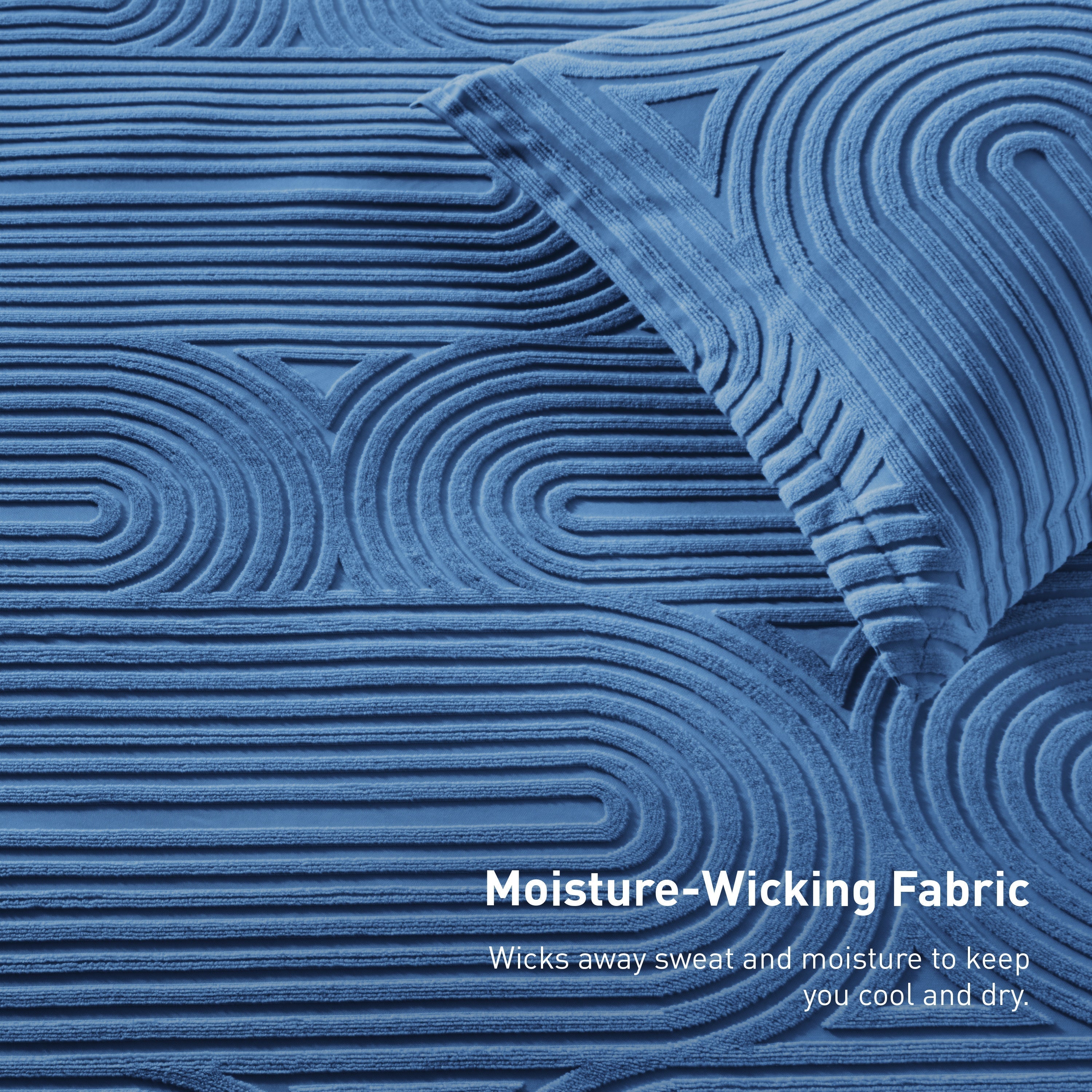 BedGear Performance King Duvet Set - Stonewash Blue/Racetrack