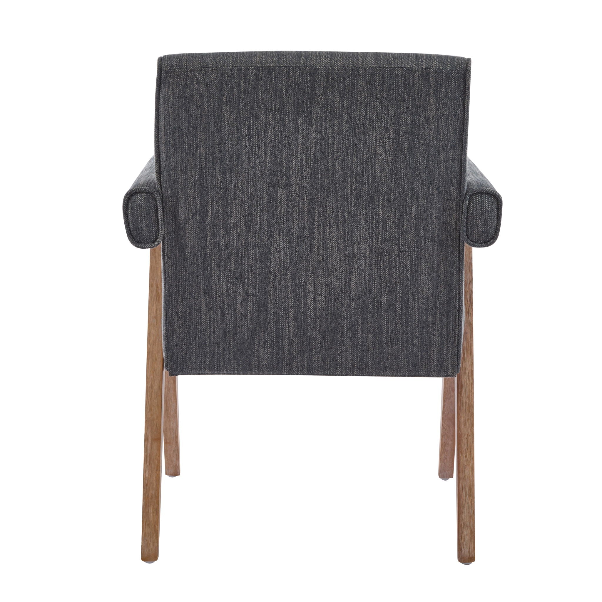 Contemporary Poppy Fabric Dining Armchair With Rubberwood Legs