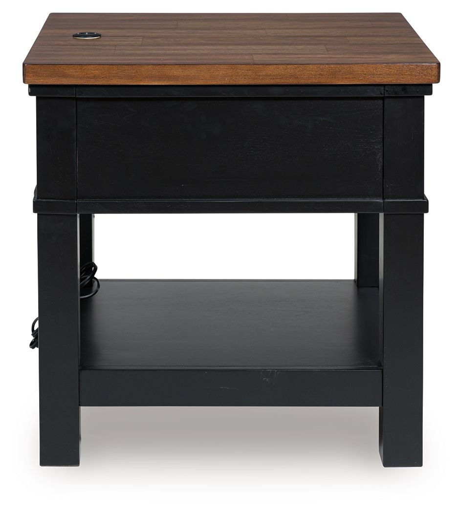 Wildenauer - Rectangular End Table - Brown / Black - Best Buy Furniture