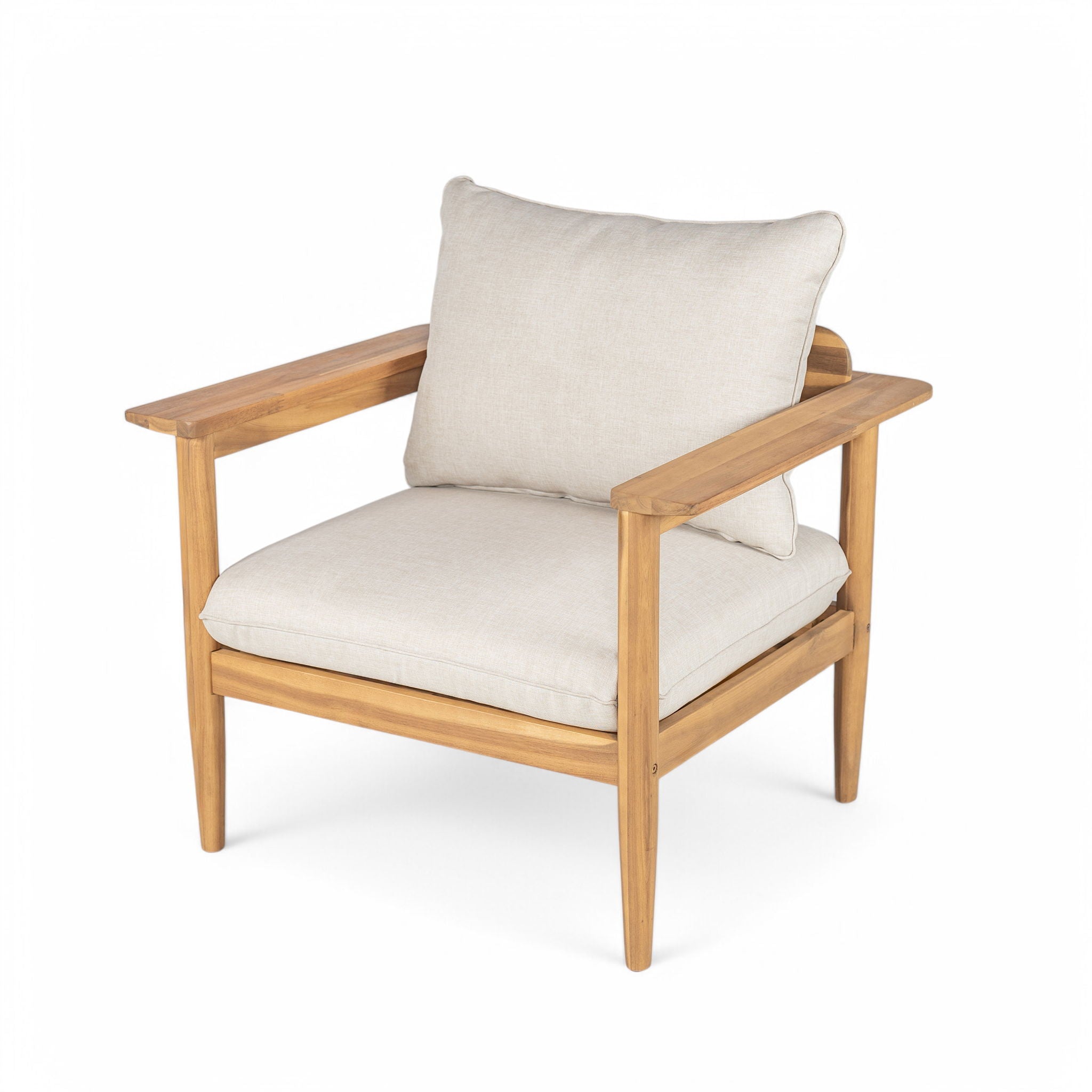 Terassi - Outdoor Lounge Chair (Set of 2) With Cushions - Beige / Light Teak