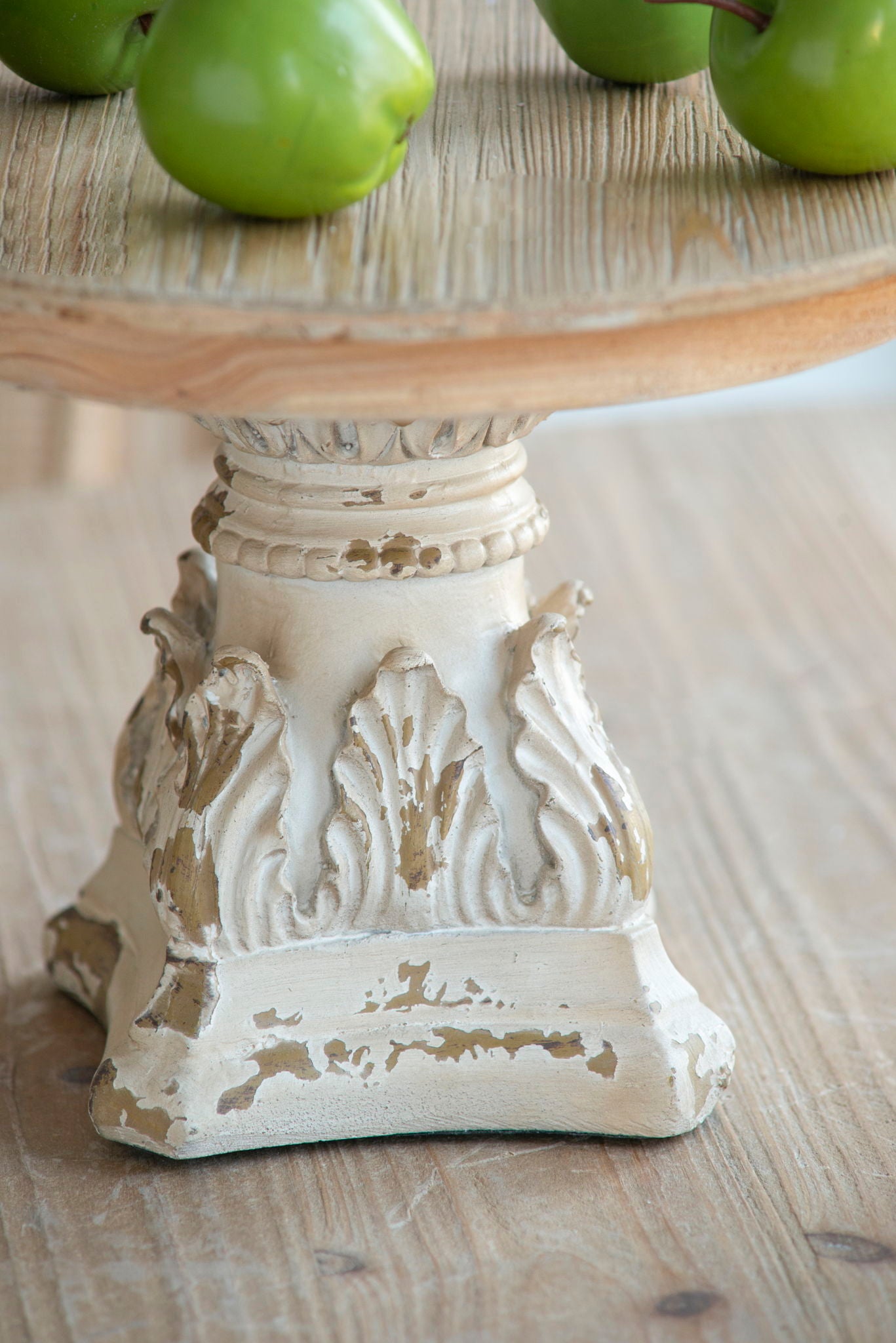 Cake Stand, Wood Cake Plate With Magnesium Base - Cream / Brown - Best Buy Furniture