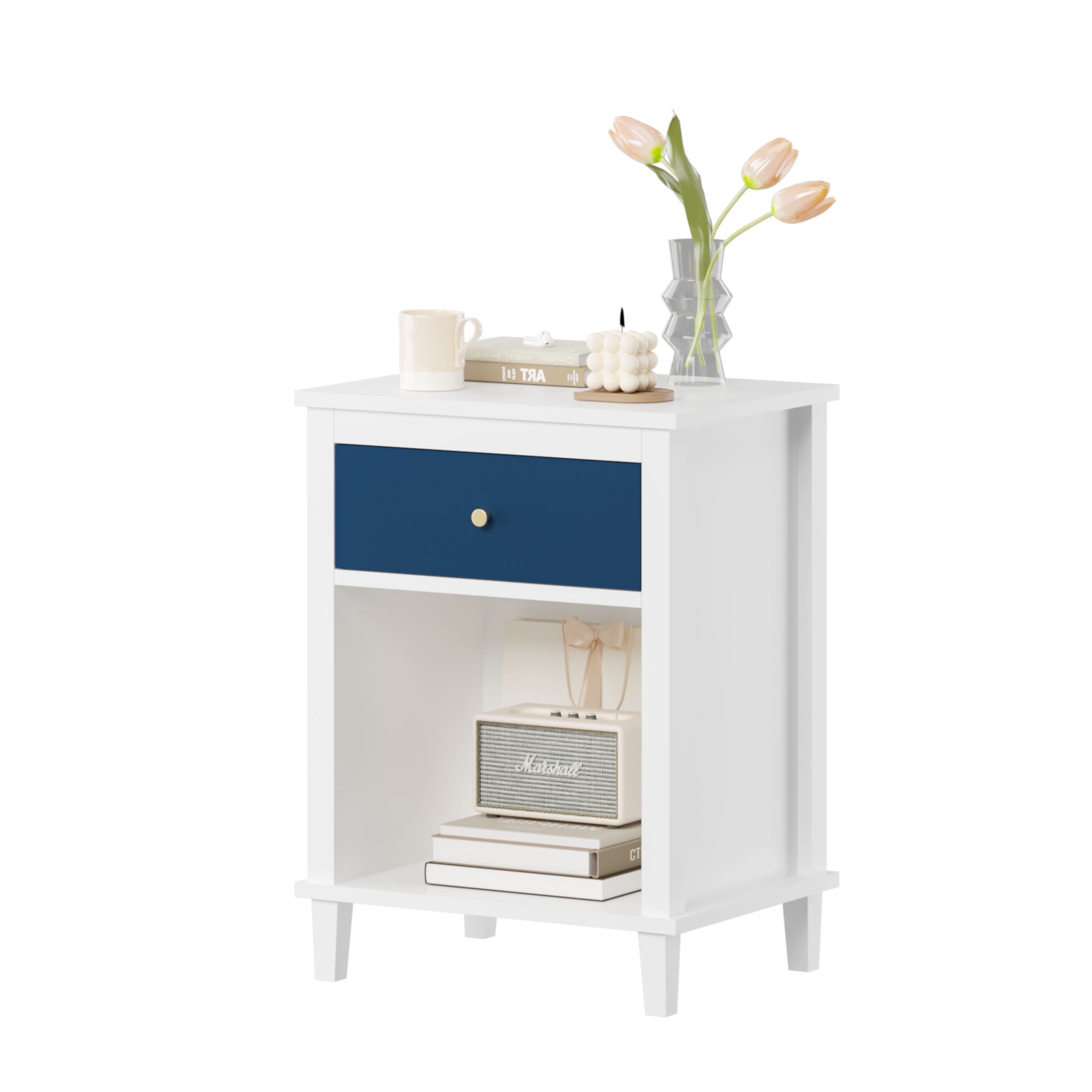 Nightstand With 1 Drawer 1 Shelf