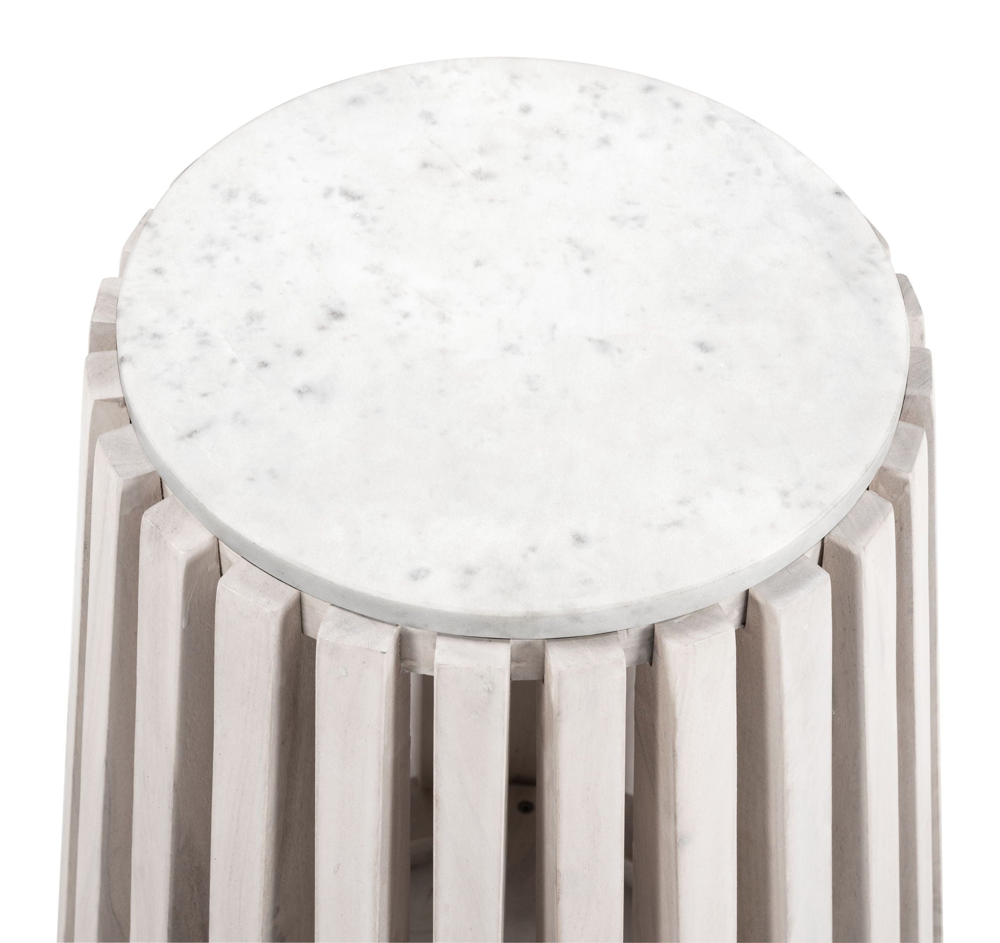 Cyprus - Side Table - White / Natural