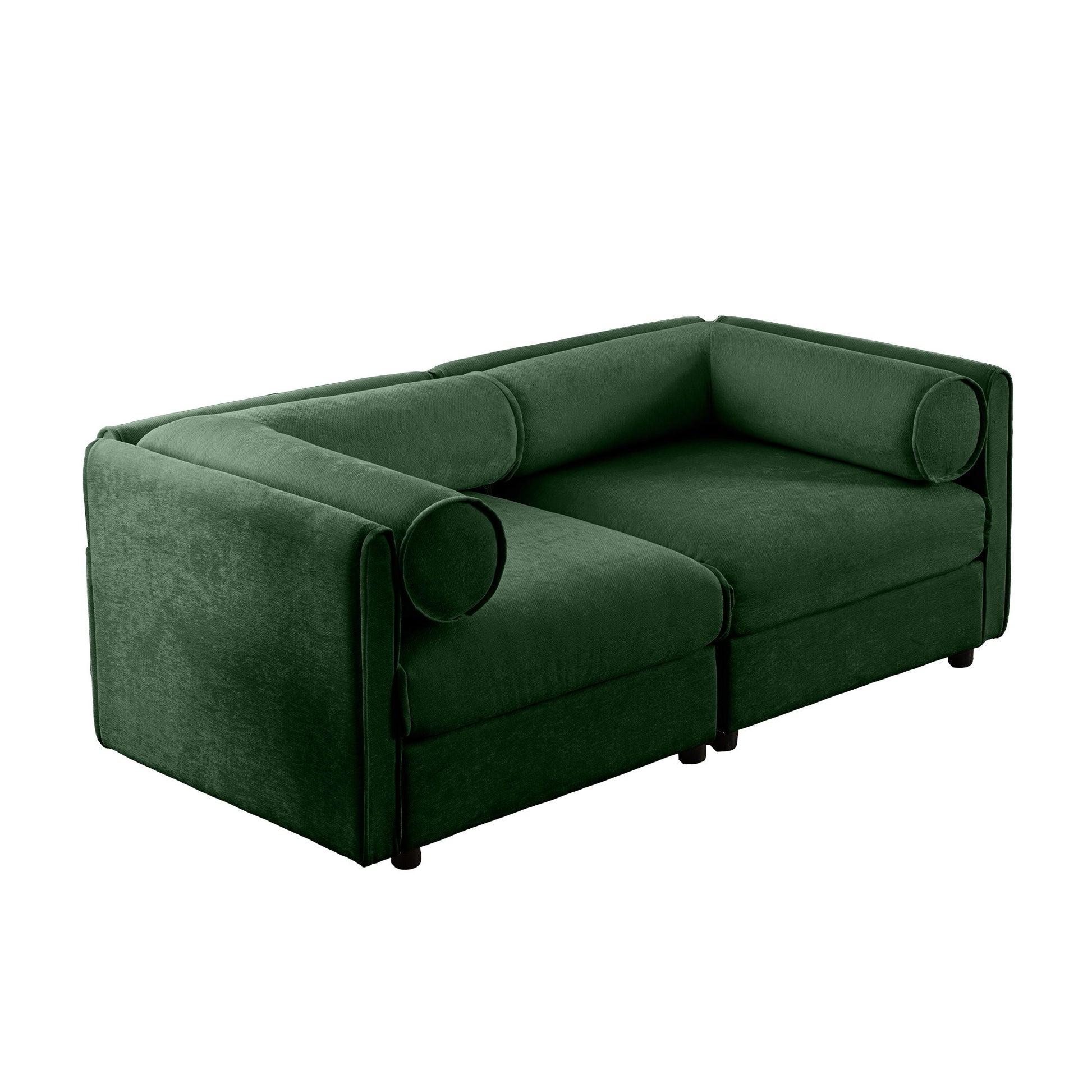 Stylish Chenille Sofa With Storage Seat And Cylindrical Backrest - Best Buy Furniture