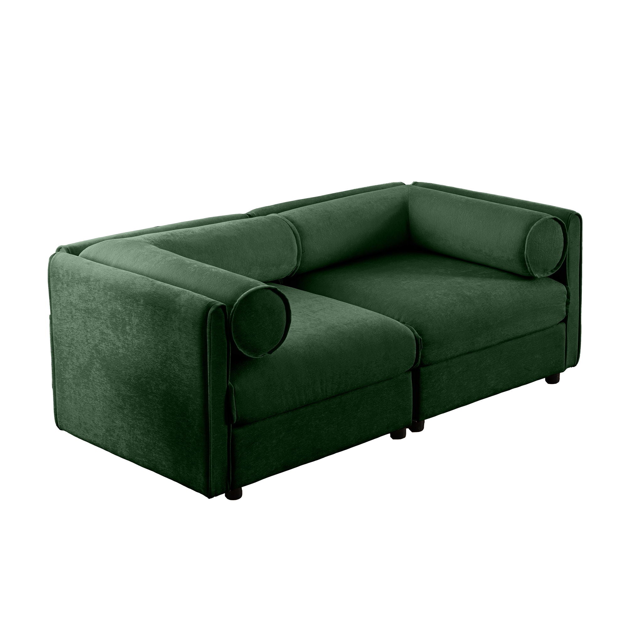 Stylish Chenille Sofa With Storage Seat And Cylindrical Backrest - Best Buy Furniture