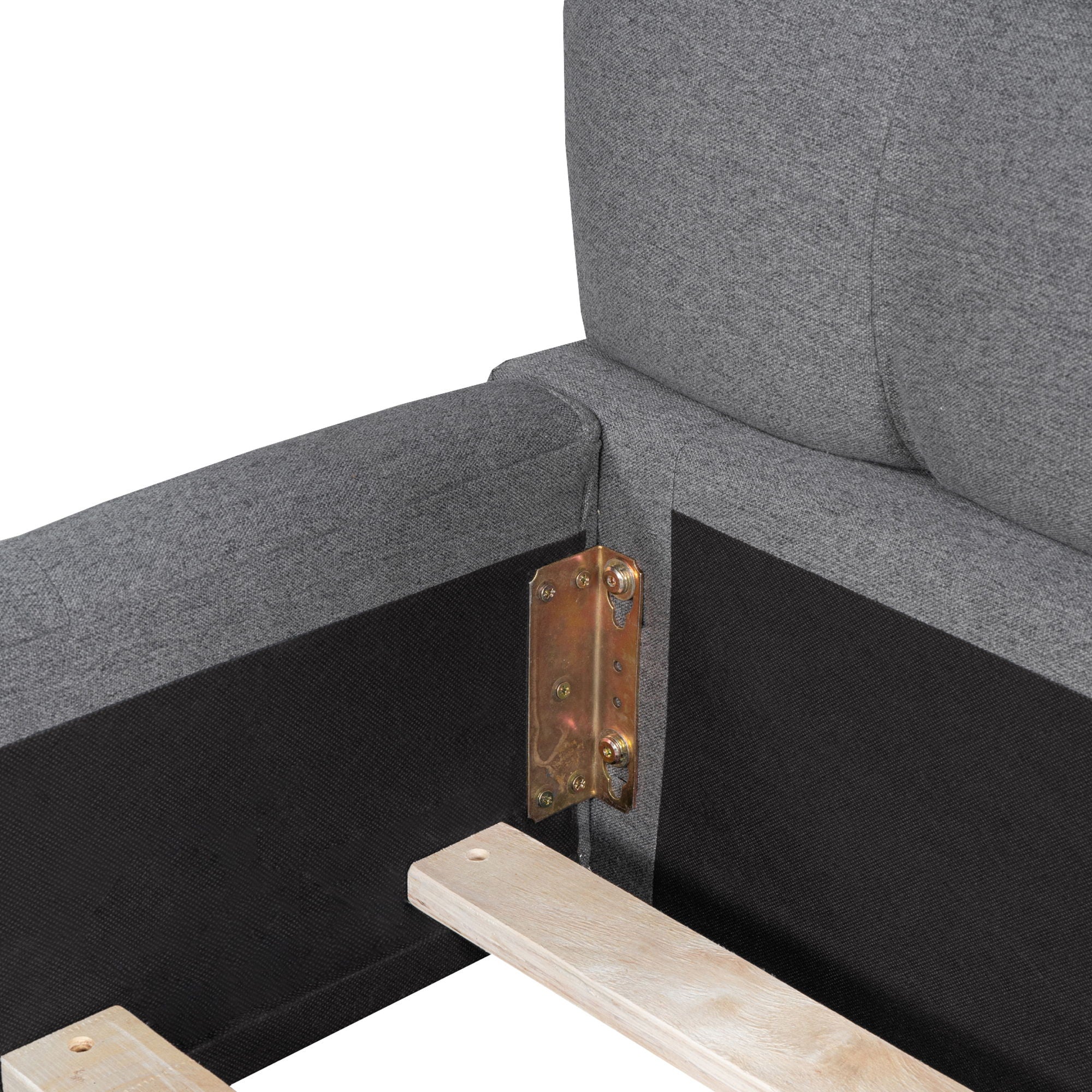 Upholstered Platform Bed With Thick, Grounded Bed With Solid Frame