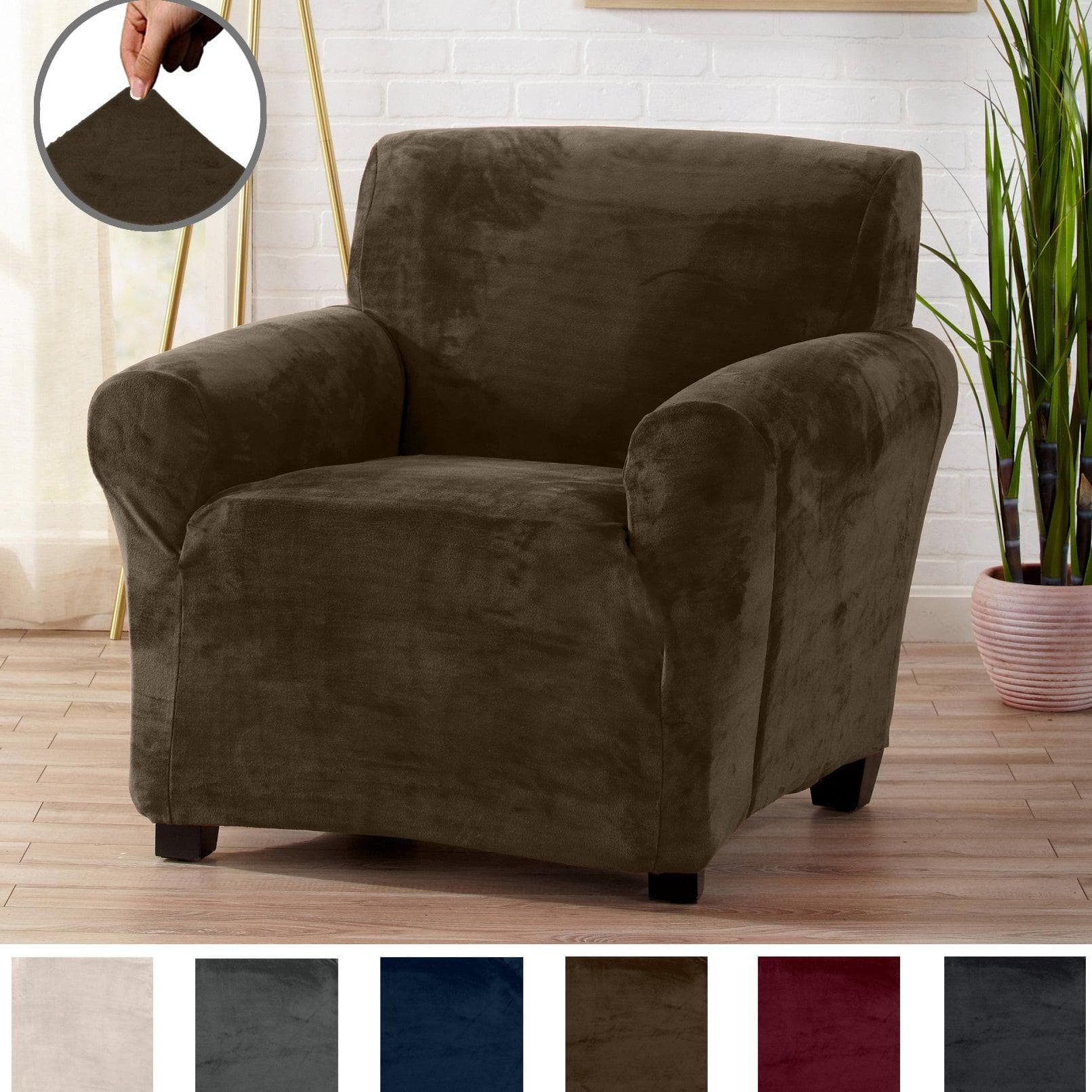 Velvet Stretch Slipcover - Gale Collection - Best Buy Furniture