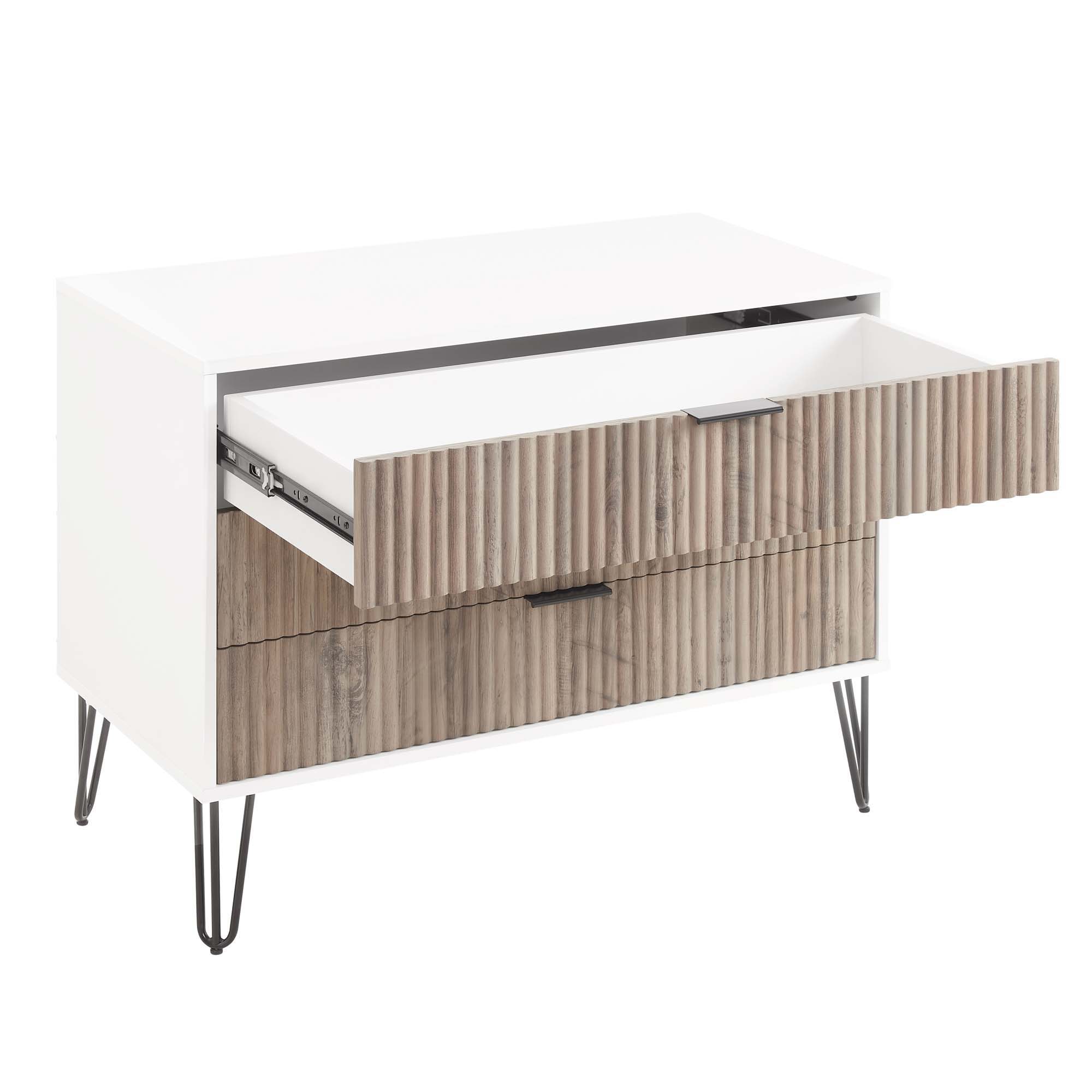 Dumbo - Fluted Dresser - Gray / White