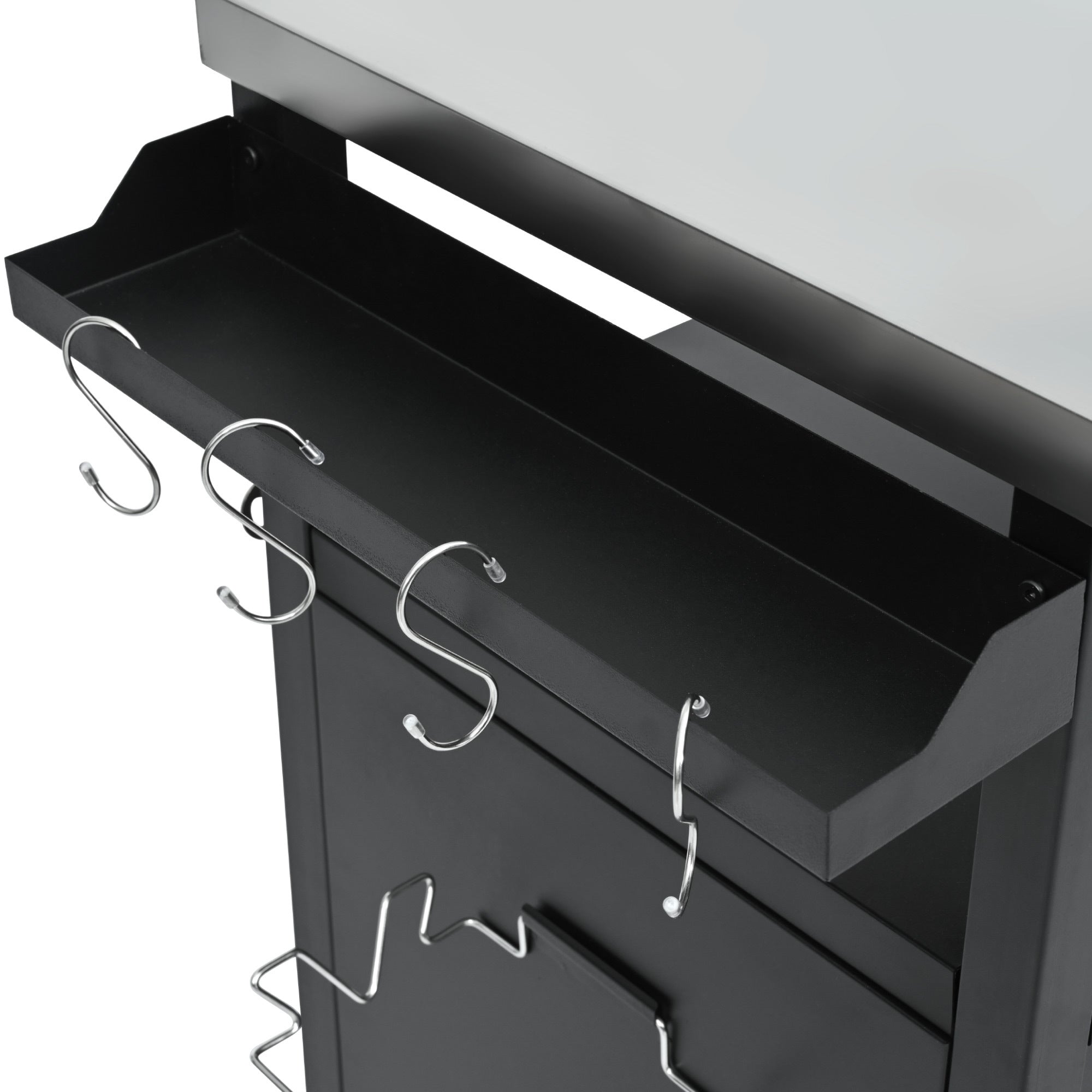 K&K 54.5" Outdoor Kitchen Island with Stainless Steel Tabletop