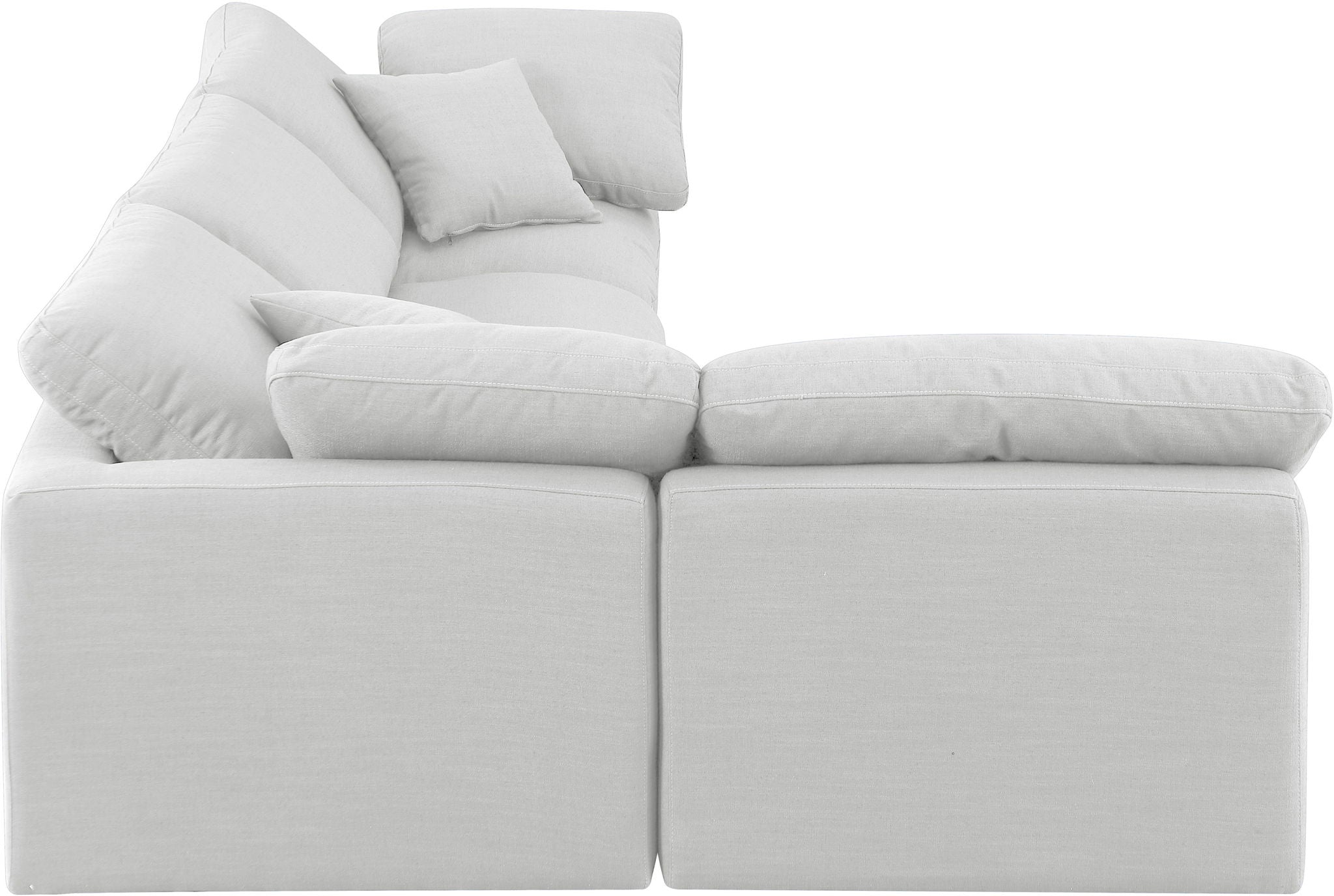 Indulge - Linen 4 Piece Modular Sectional - White