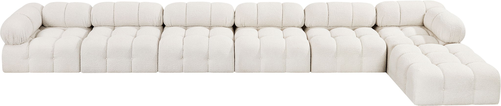 Ames - 7 Piece Boucle Fabric Modular L-Shaped Sectional