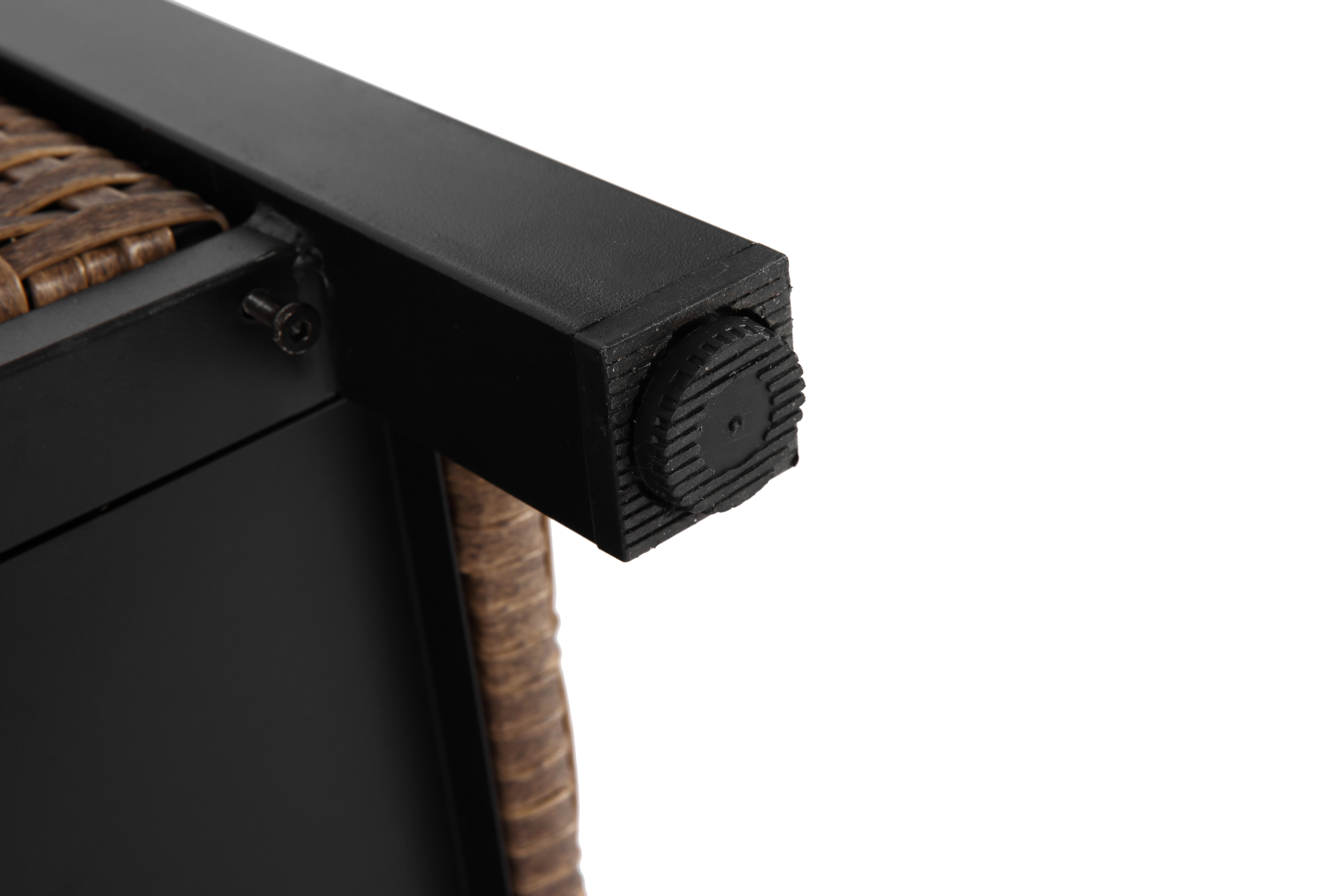 Outdoor Kitchen Wicker Island Rolling Cart & Storage Cabinet Brown