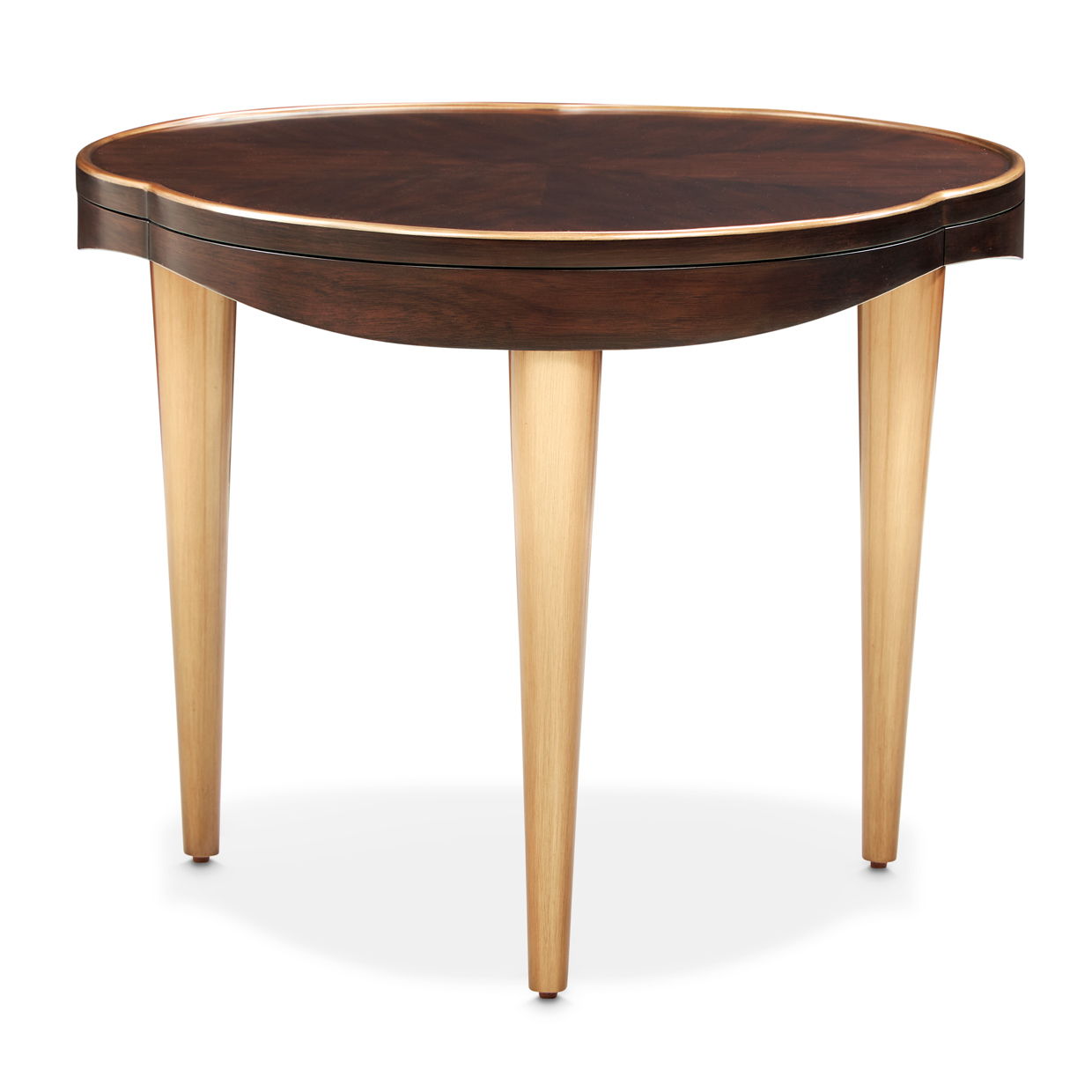 Camellia Field - End Table - Dark Brown / Gold