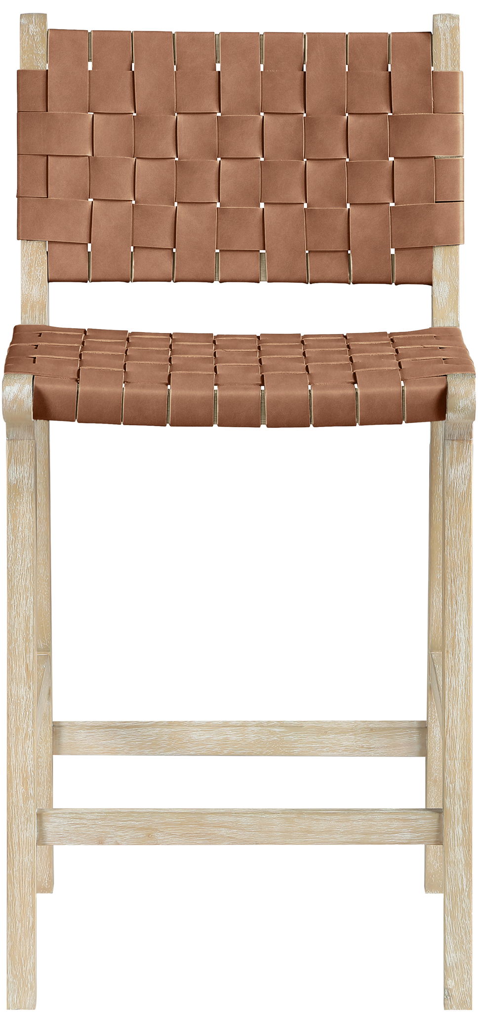 Entwine - Vegan Leather Upholstered Counter Stool - Painted Natural