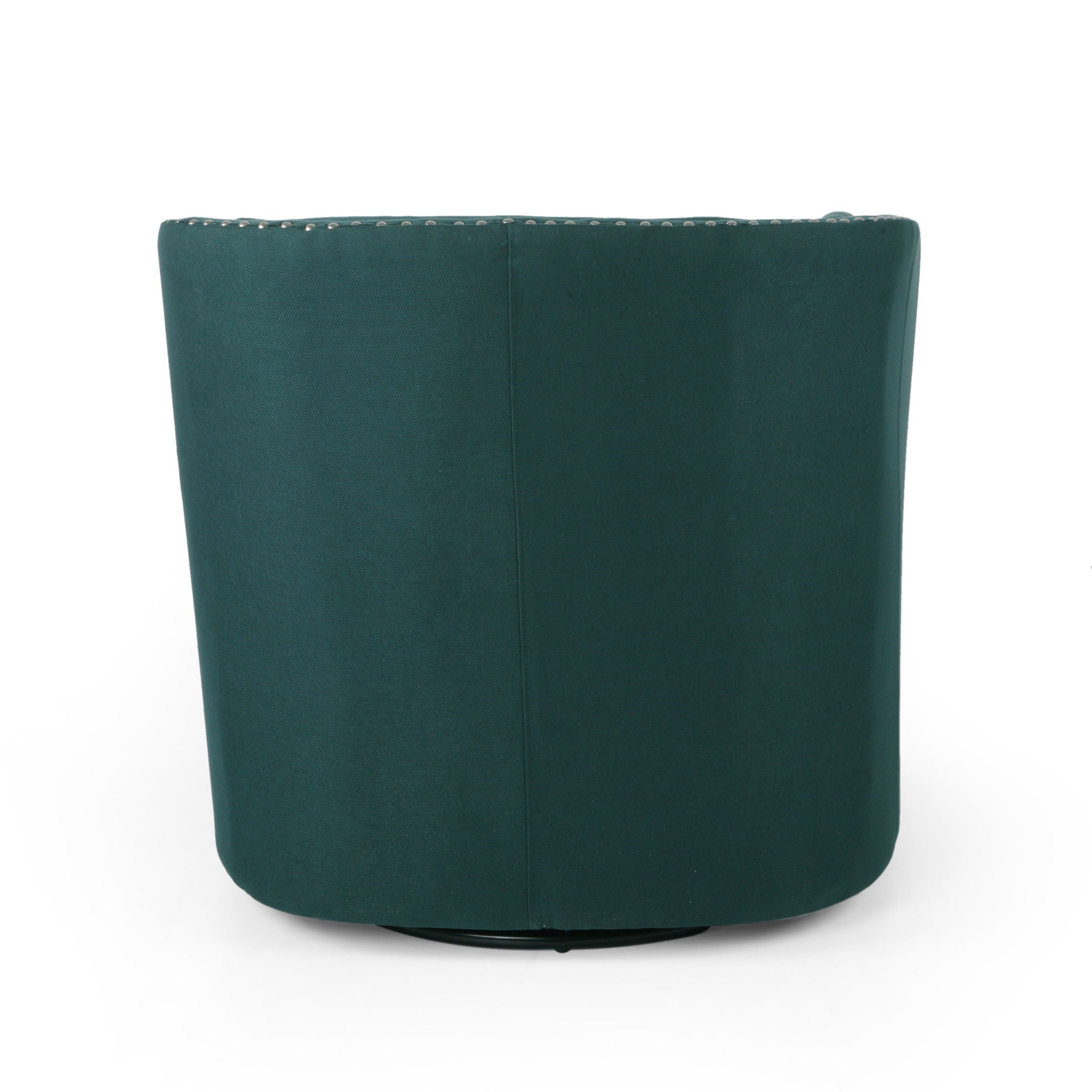 Modern Upholstered Swivel Club Chair With Nailhead Trim